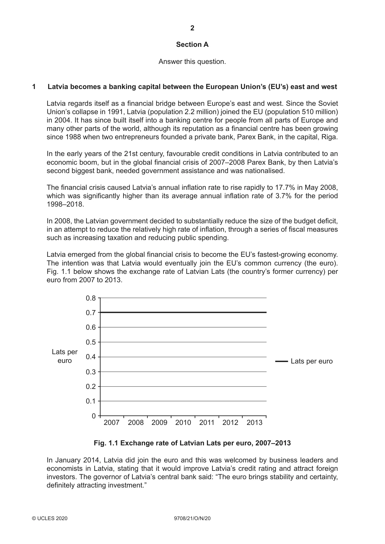 Cambridge A Level Economics 9708 2020 Oct/Nov Paper 2 · Variant 1 question paper, page 2 of 4