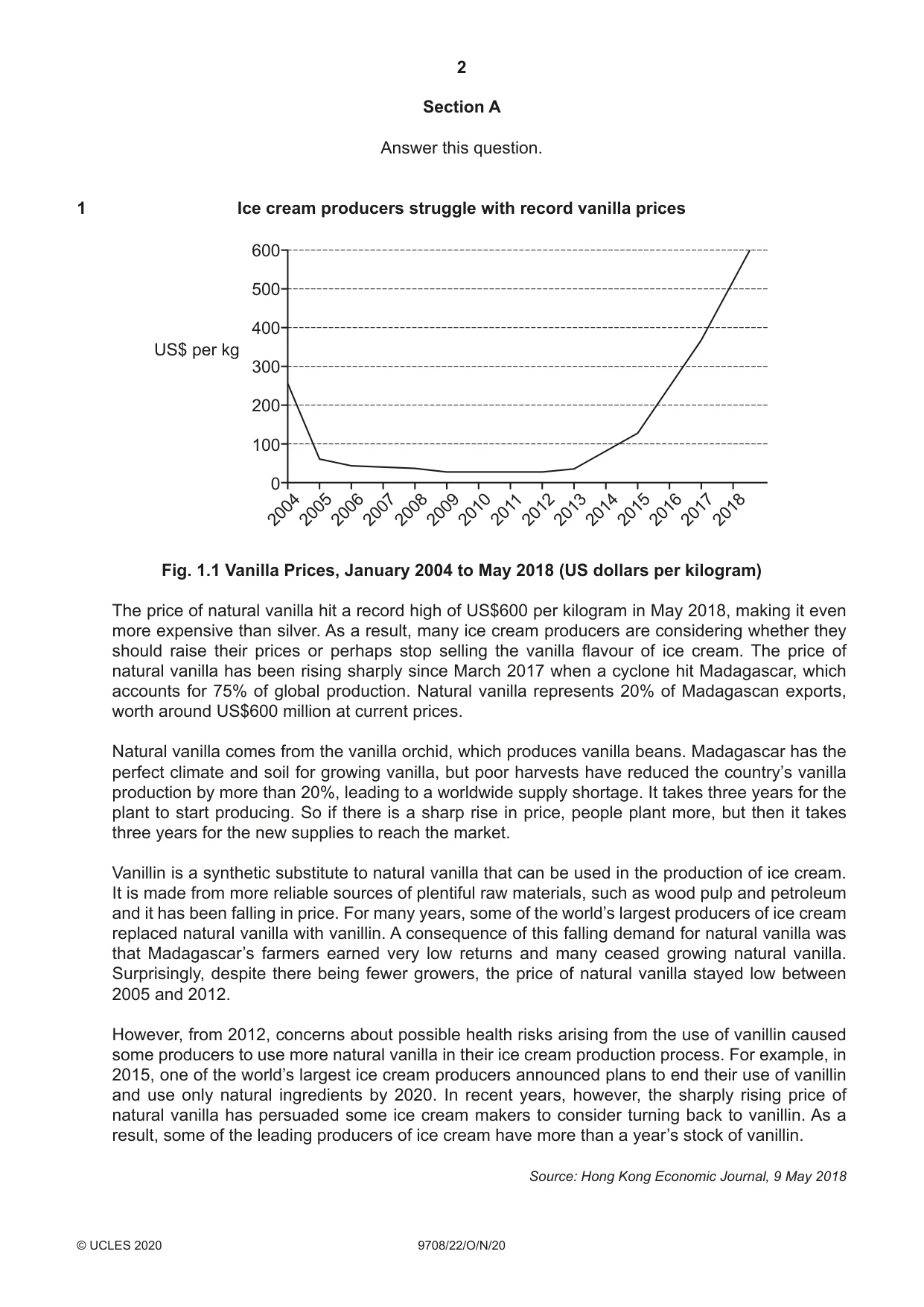Cambridge A Level Economics 9708 2020 Oct/Nov Paper 2 · Variant 2 question paper, page 2 of 4