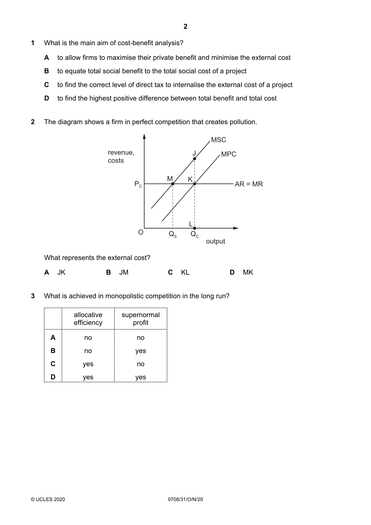 Cambridge A Level Economics 9708 2020 Oct/Nov Paper 3 · Variant 1 question paper, page 2 of 12