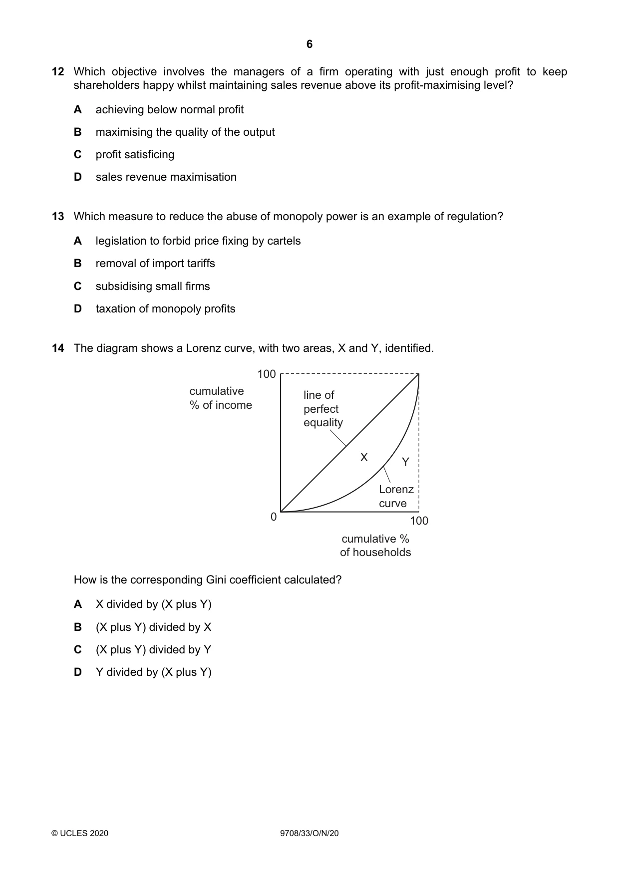 Cambridge A Level Economics 9708 2020 Oct/Nov Paper 3 · Variant 3 question paper, page 6 of 12
