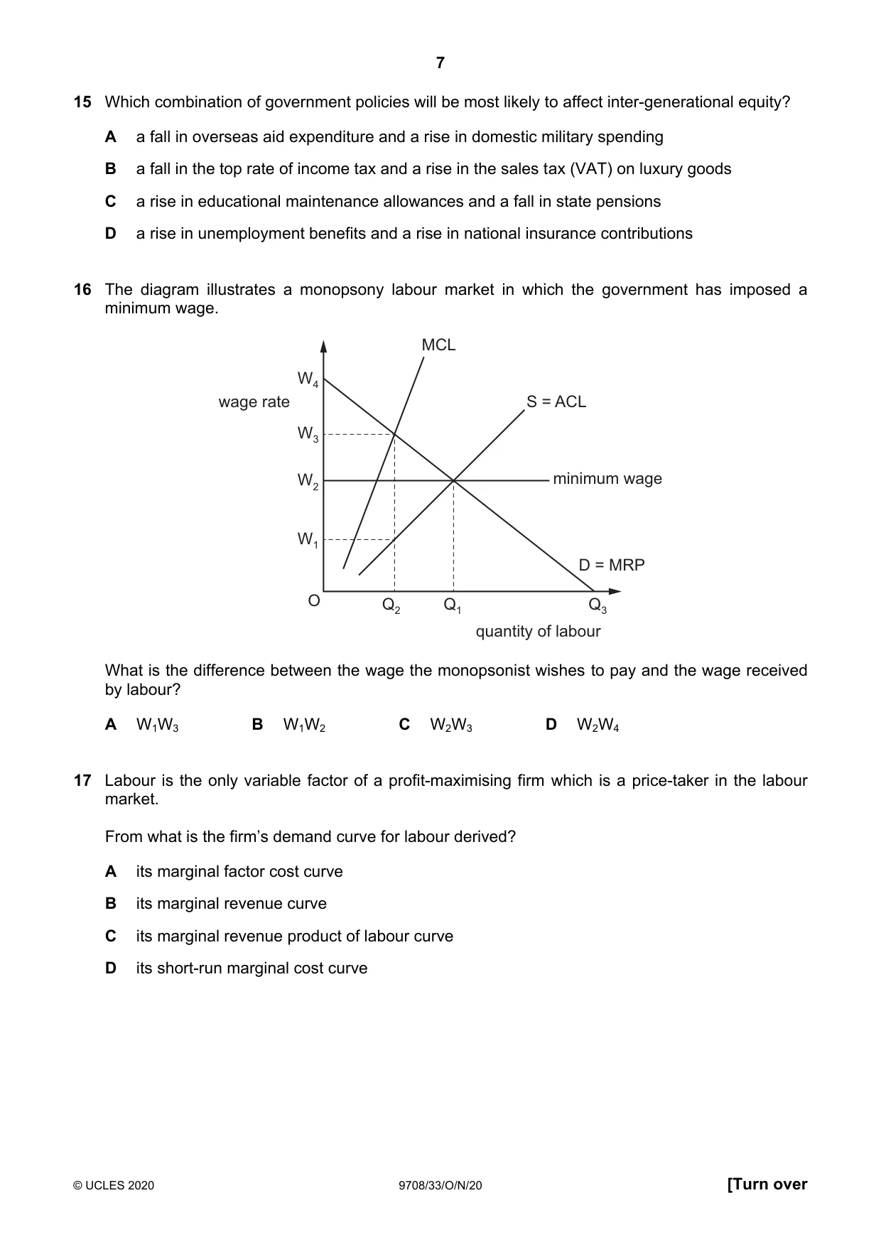Cambridge A Level Economics 9708 2020 Oct/Nov Paper 3 · Variant 3 question paper, page 7 of 12
