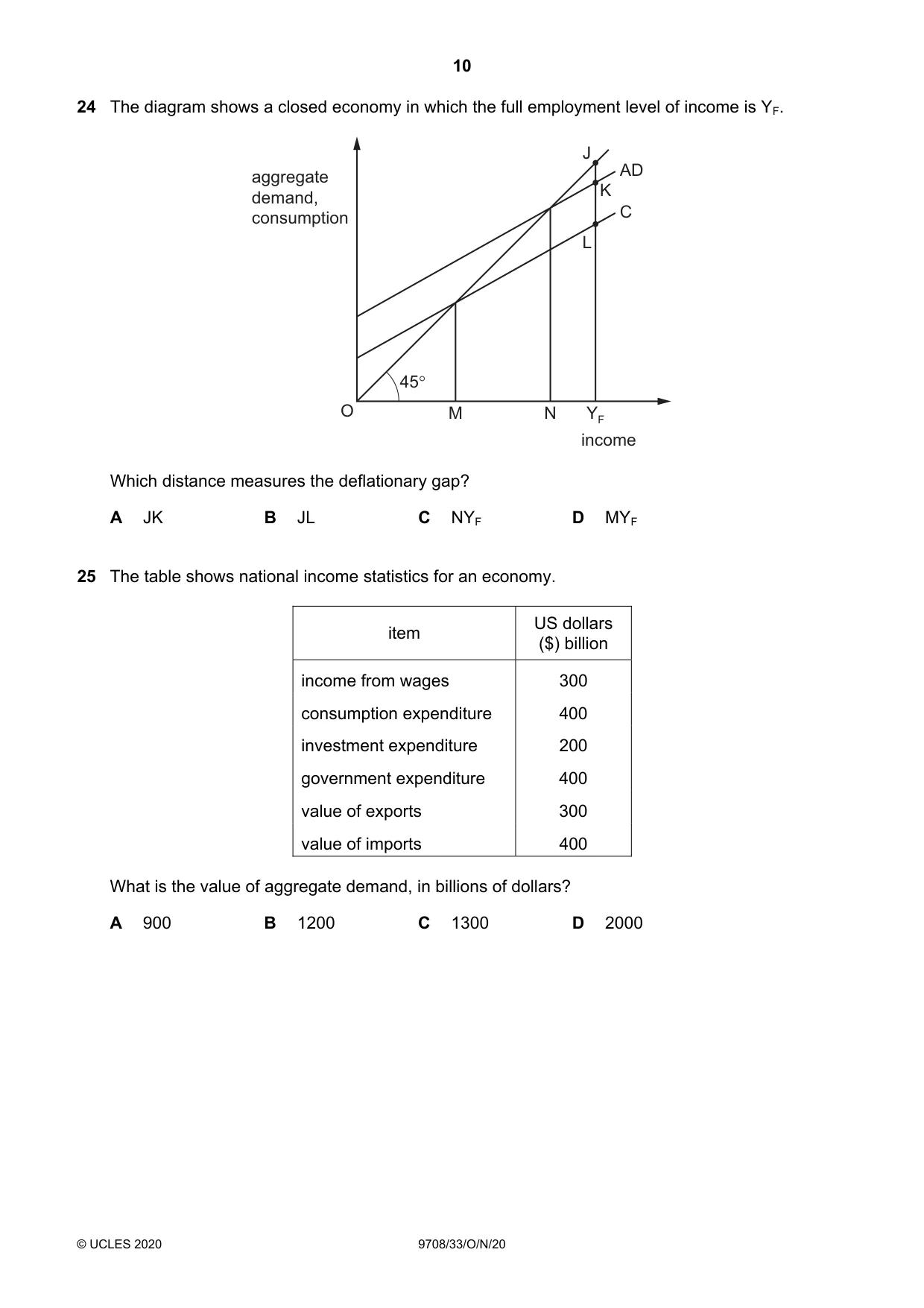Cambridge A Level Economics 9708 2020 Oct/Nov Paper 3 · Variant 3 question paper, page 10 of 12