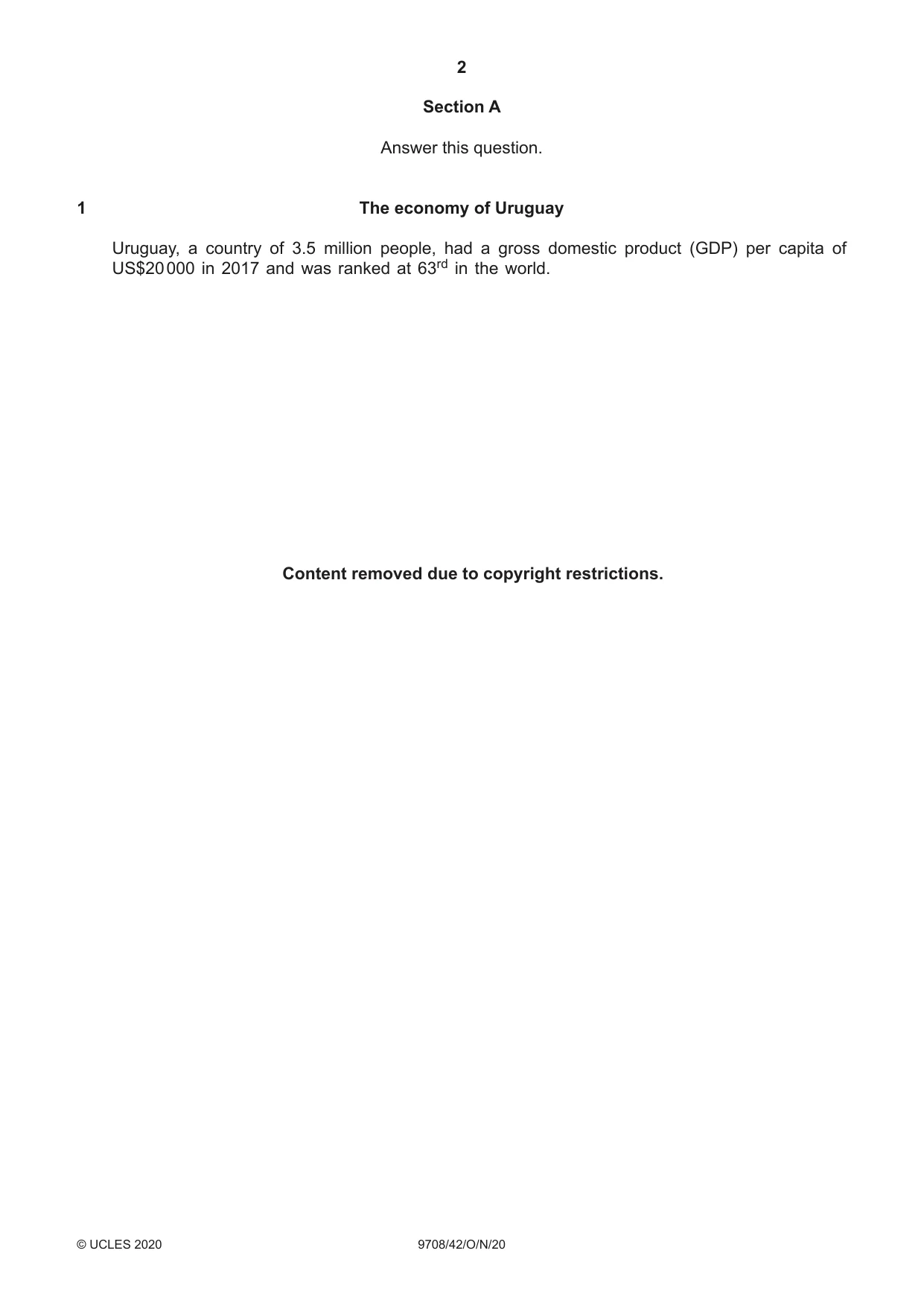 Cambridge A Level Economics 9708 2020 Oct/Nov Paper 4 · Variant 2 question paper, page 2 of 4