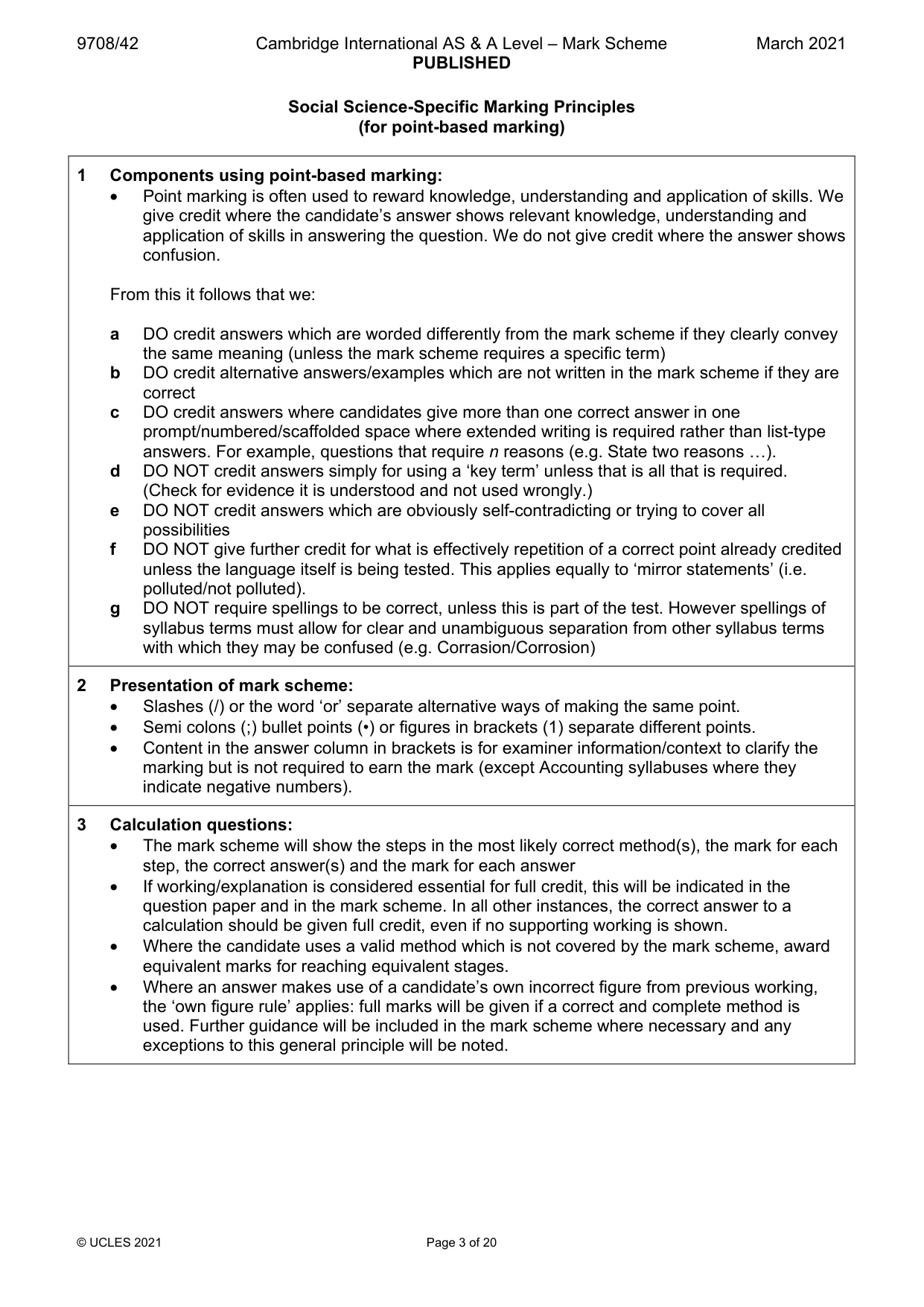 Mark scheme, page 3 of 20