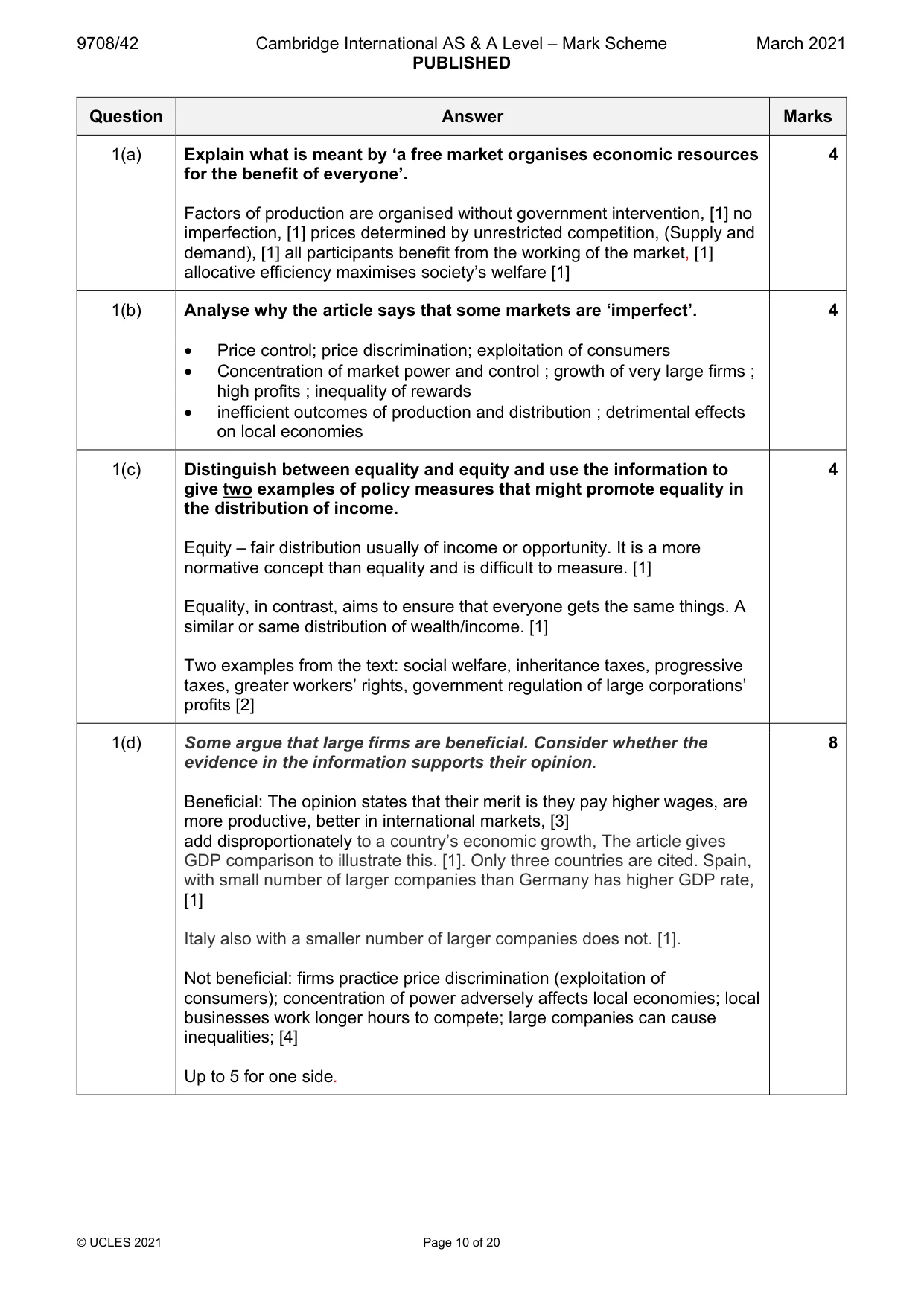 Mark scheme, page 10 of 20