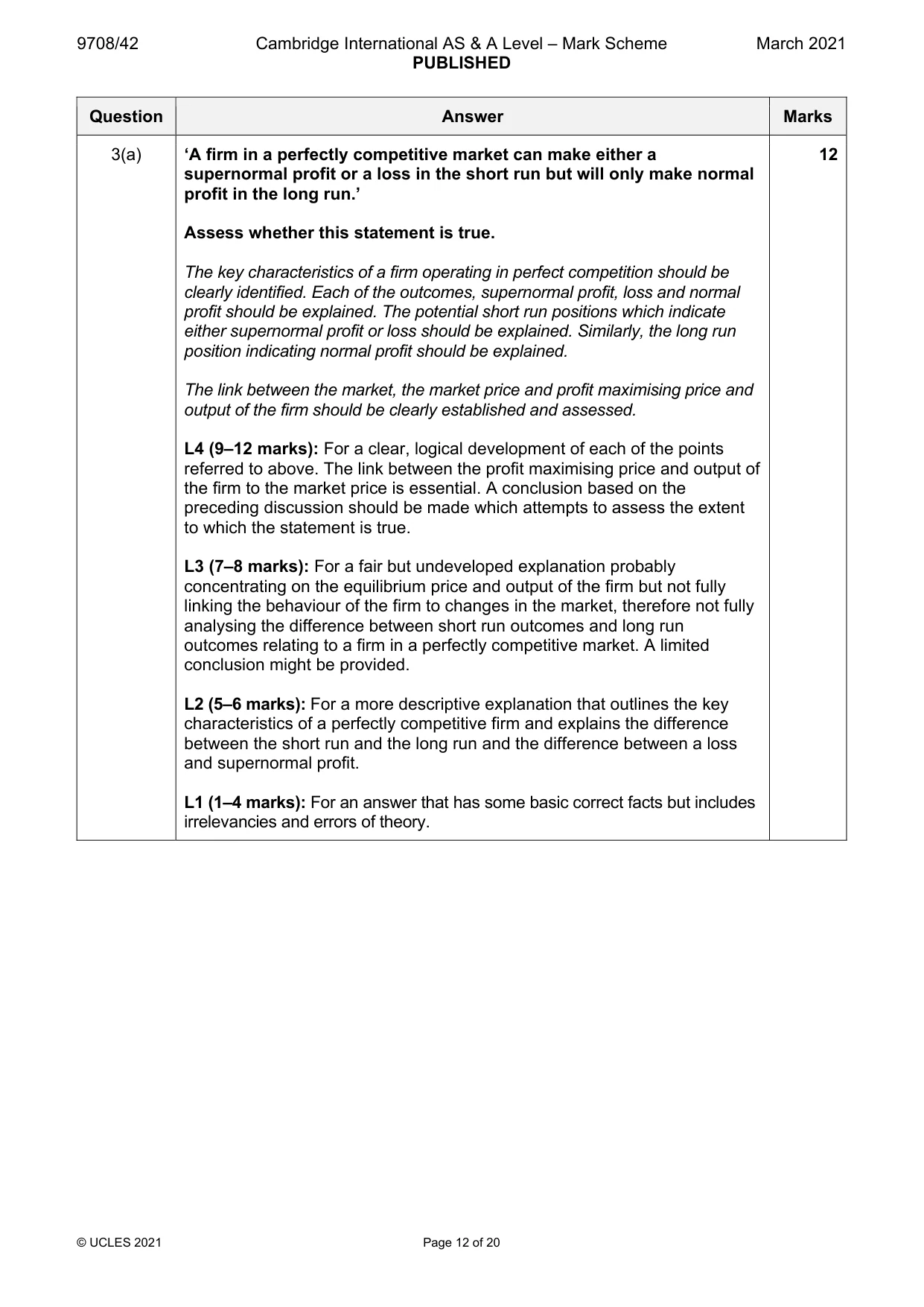 Mark scheme, page 12 of 20