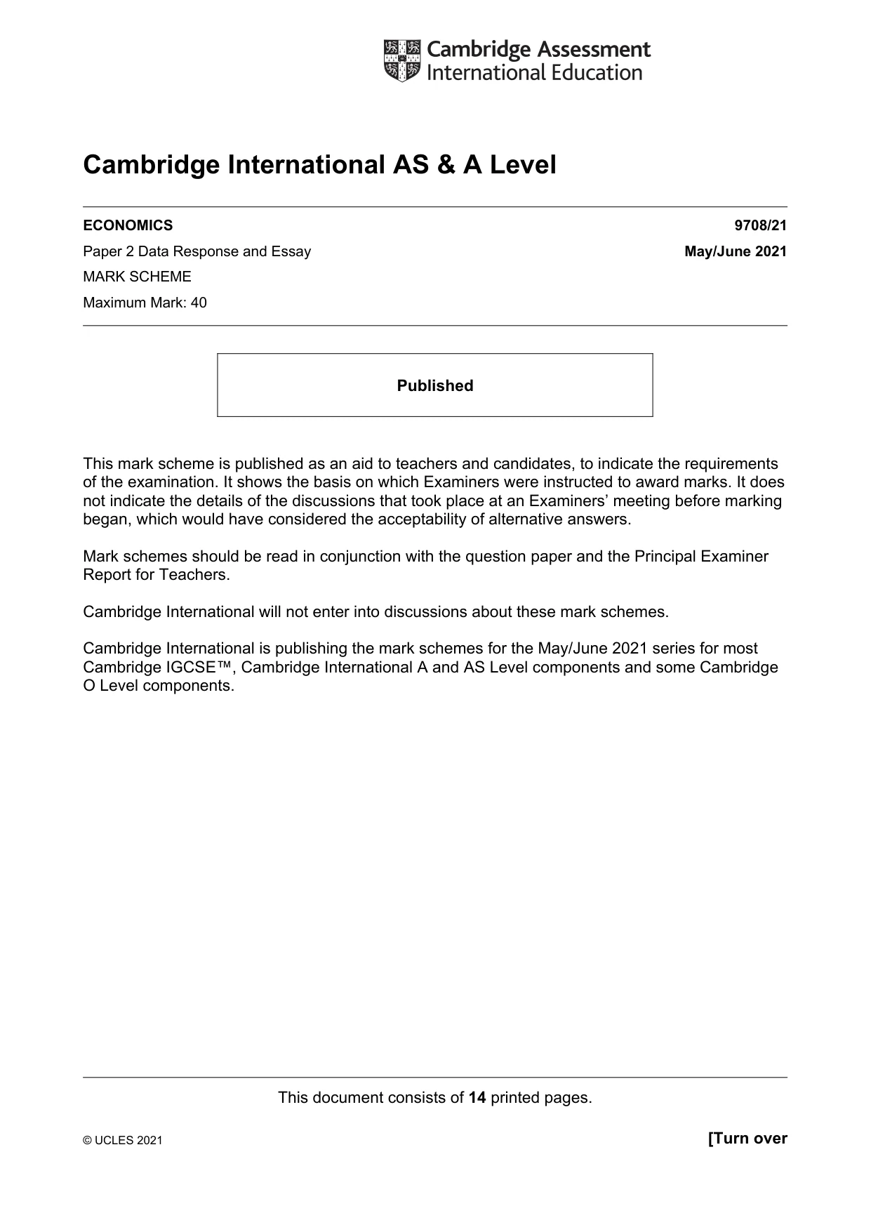 Mark scheme, page 1 of 14