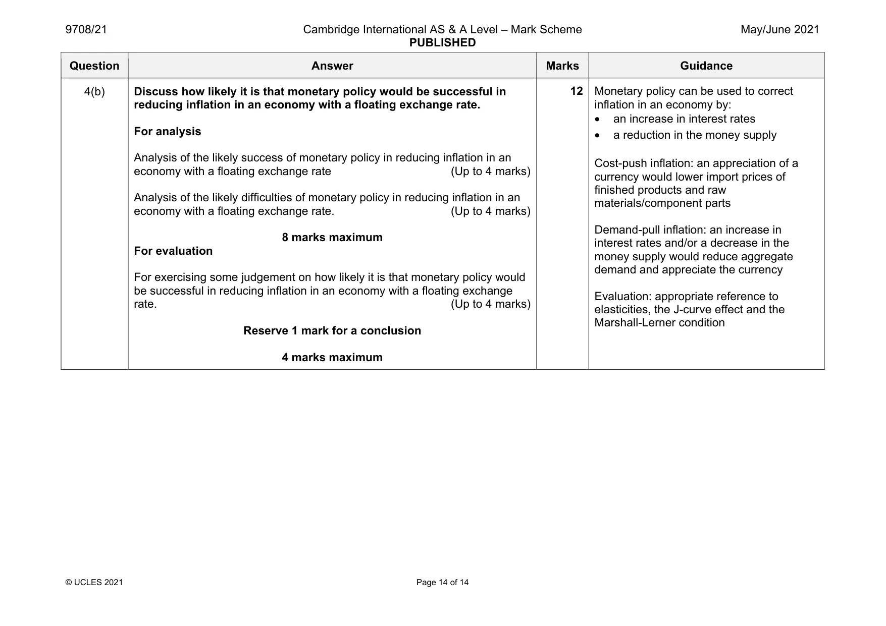 Mark scheme, page 14 of 14