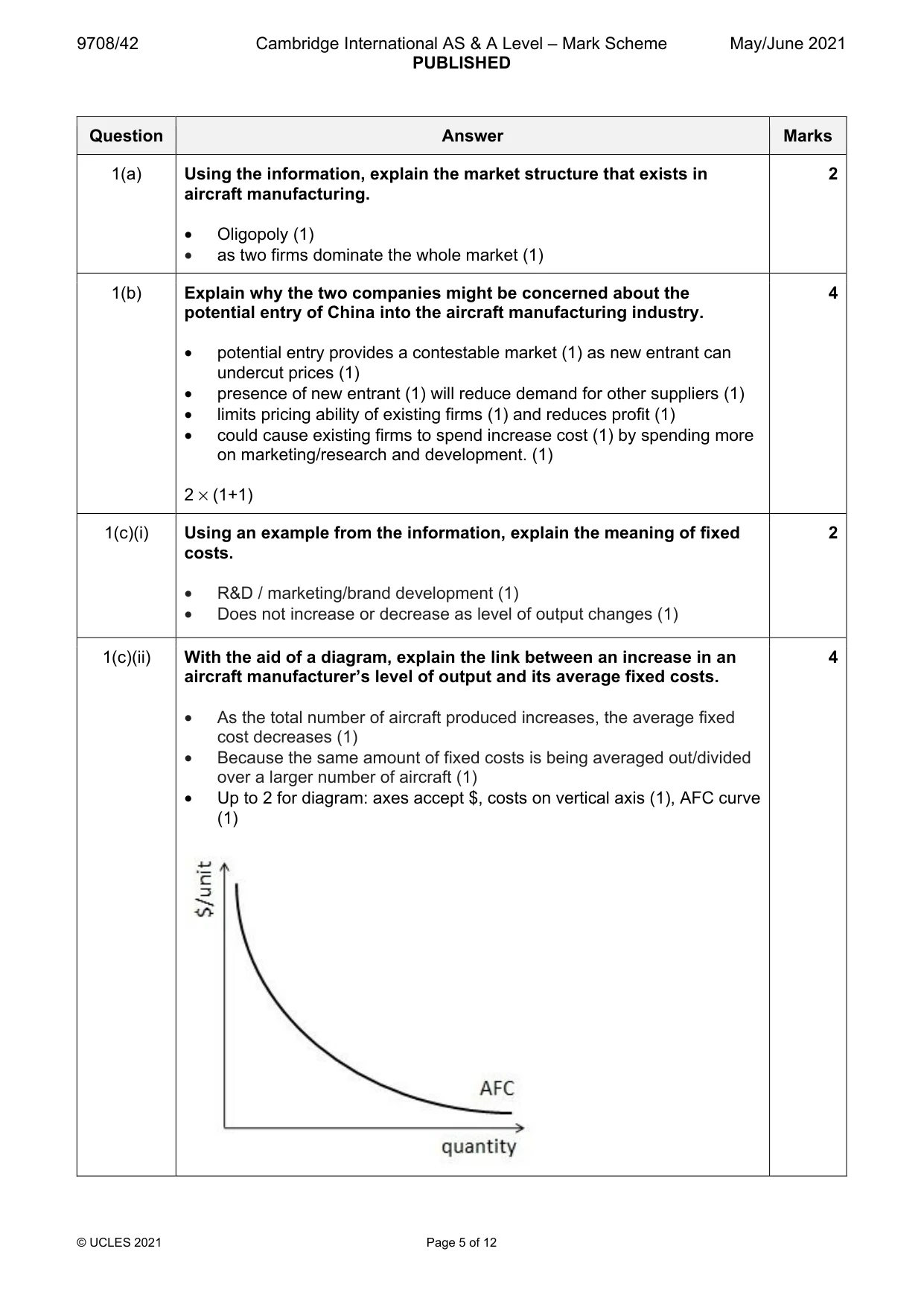 Mark scheme, page 5 of 12