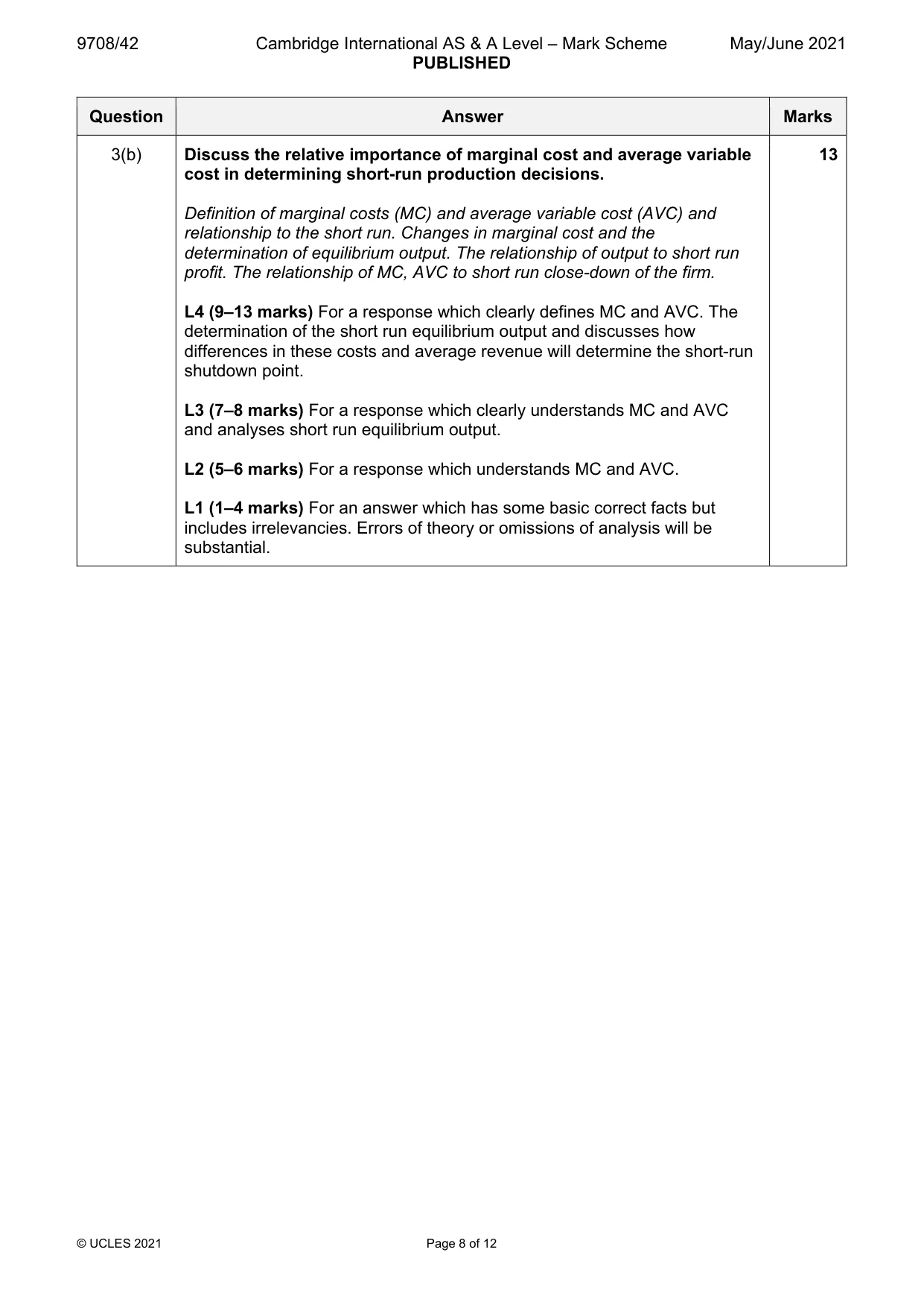 Mark scheme, page 8 of 12