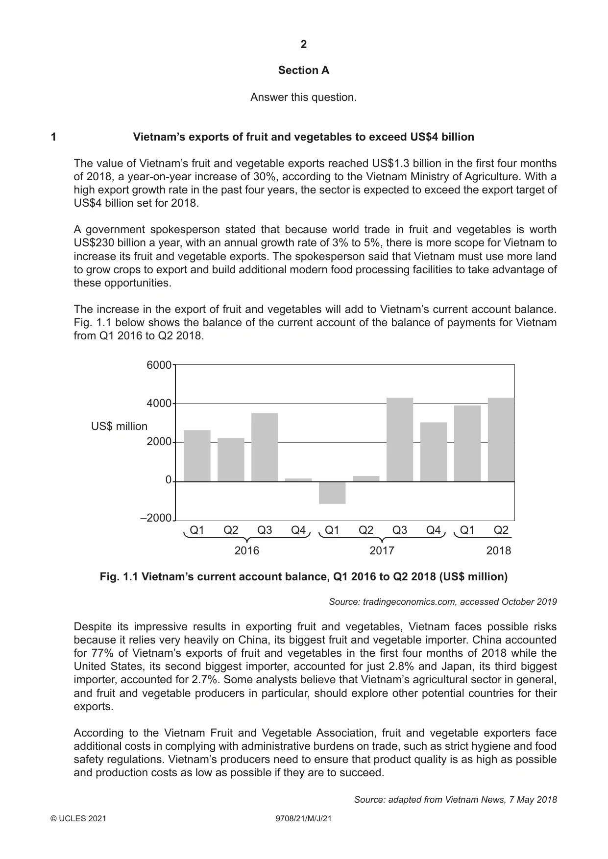 Cambridge A Level Economics 9708 2021 May/June Paper 2 · Variant 1 question paper, page 2 of 4
