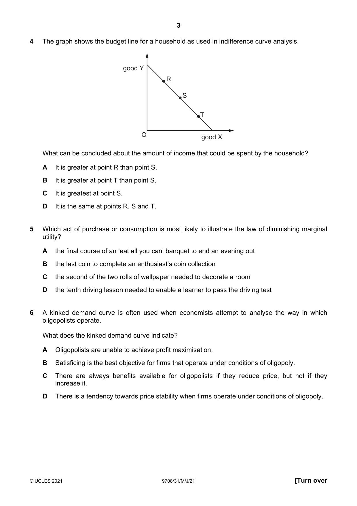 Cambridge A Level Economics 9708 2021 May/June Paper 3 · Variant 1 question paper, page 3 of 12