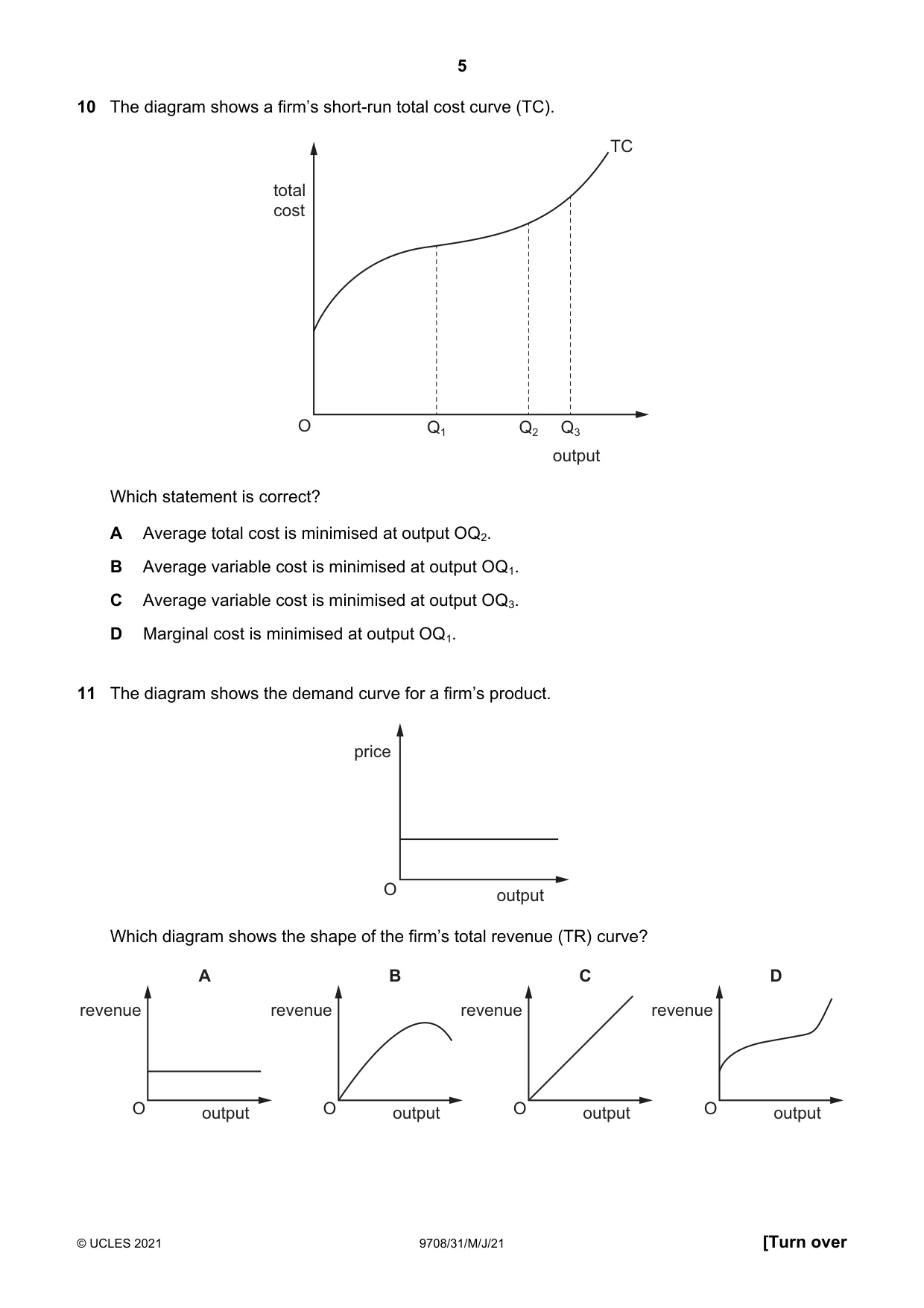 Cambridge A Level Economics 9708 2021 May/June Paper 3 · Variant 1 question paper, page 5 of 12