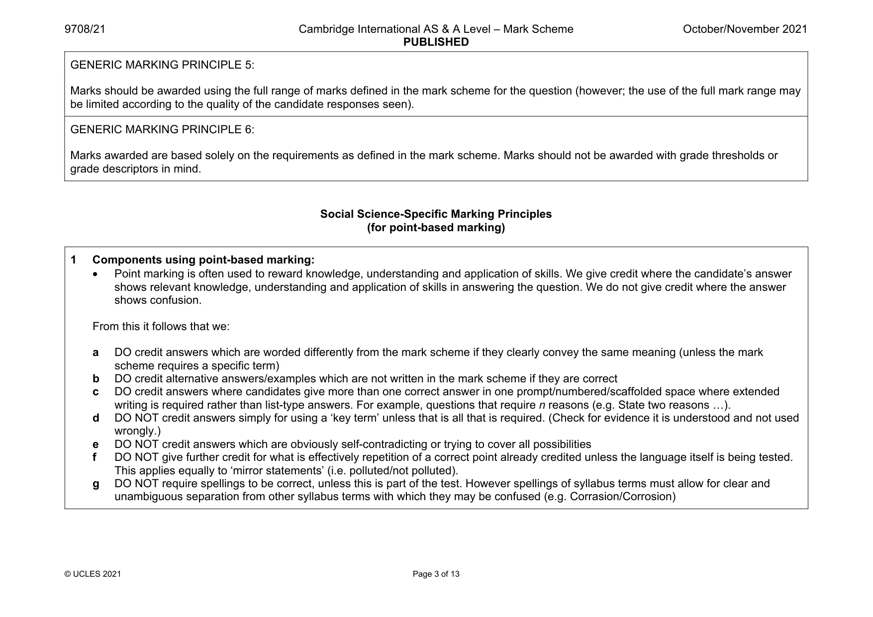 Mark scheme, page 3 of 13