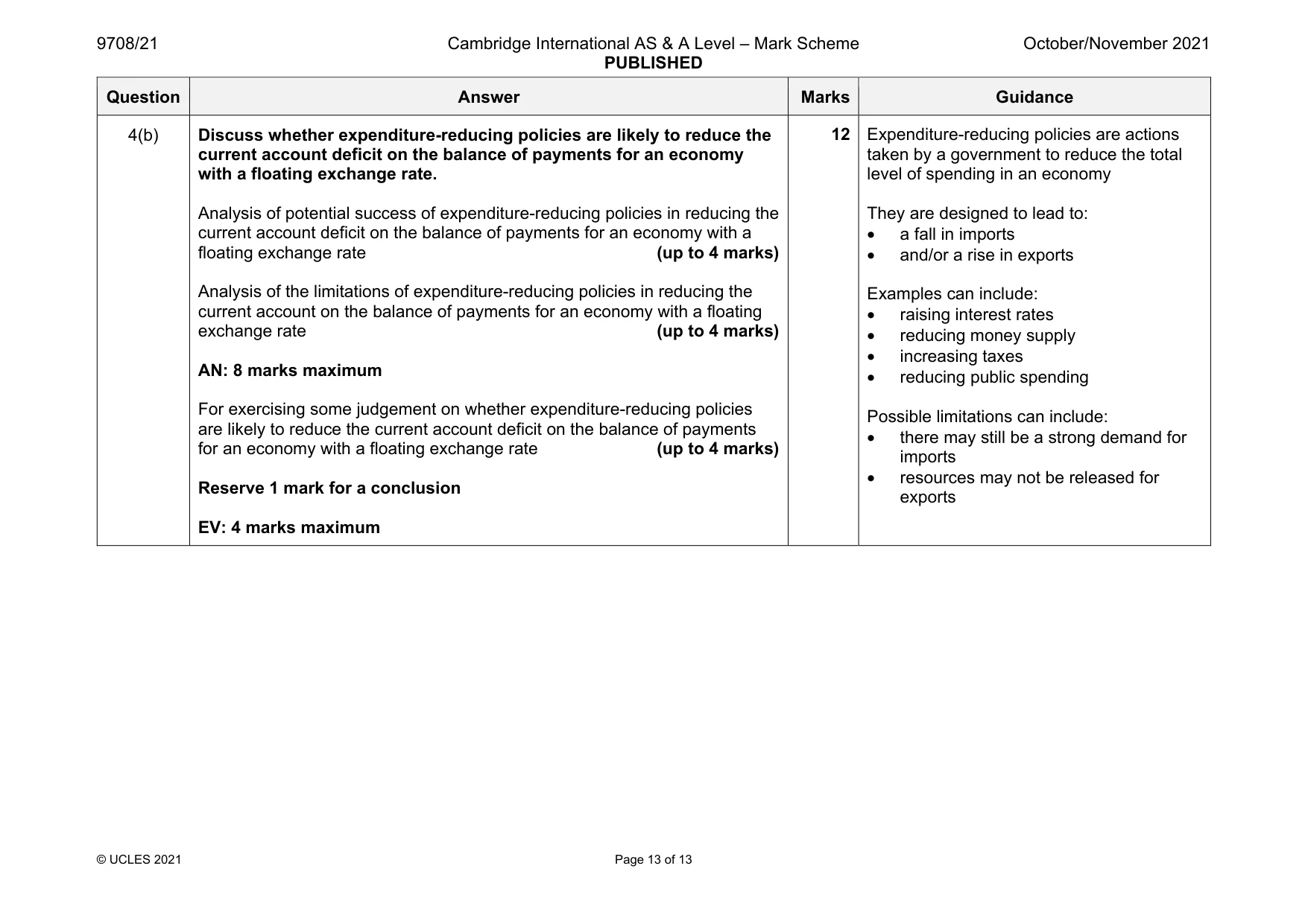 Mark scheme, page 13 of 13