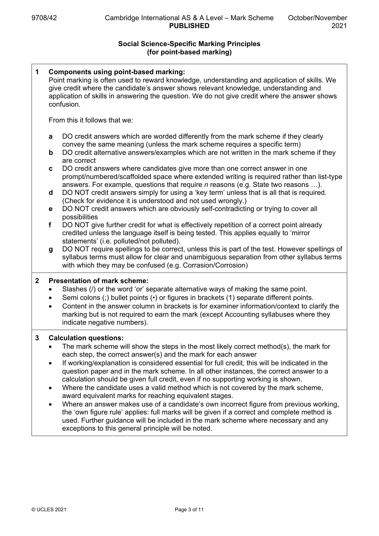 Mark scheme, page 3 of 11