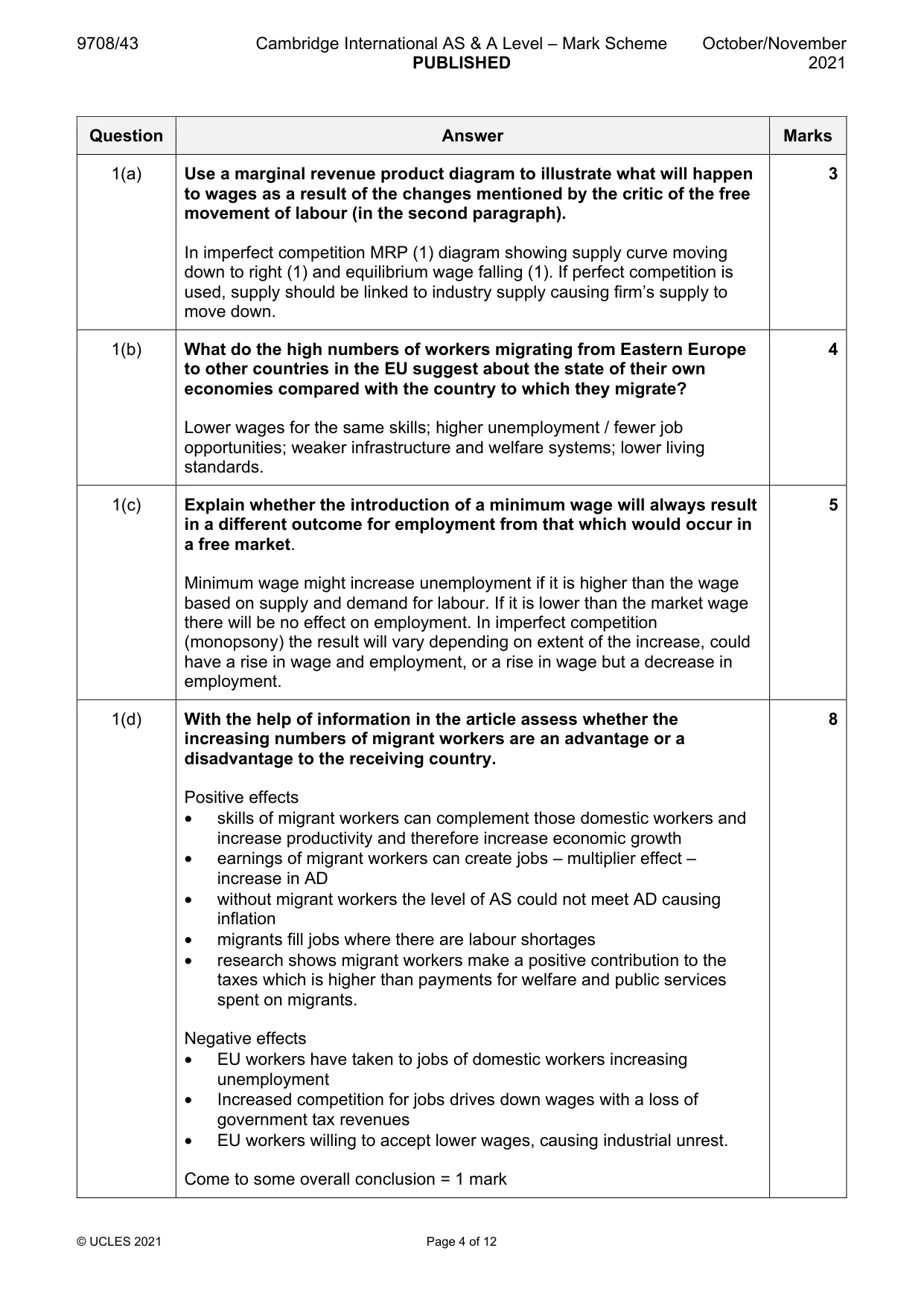 Mark scheme, page 4 of 12