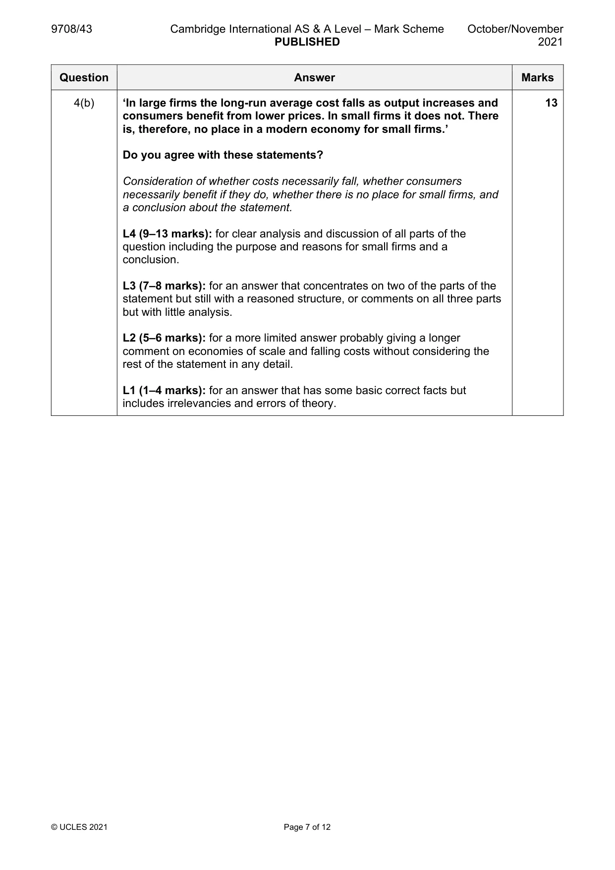 Mark scheme, page 7 of 12