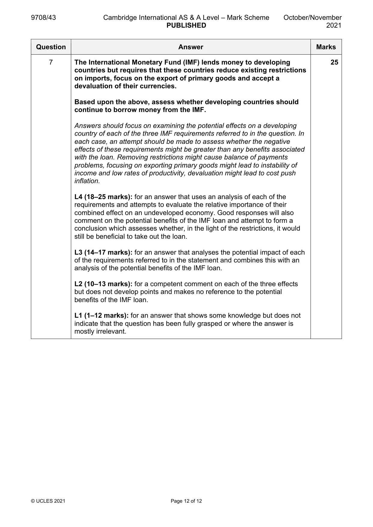 Mark scheme, page 12 of 12