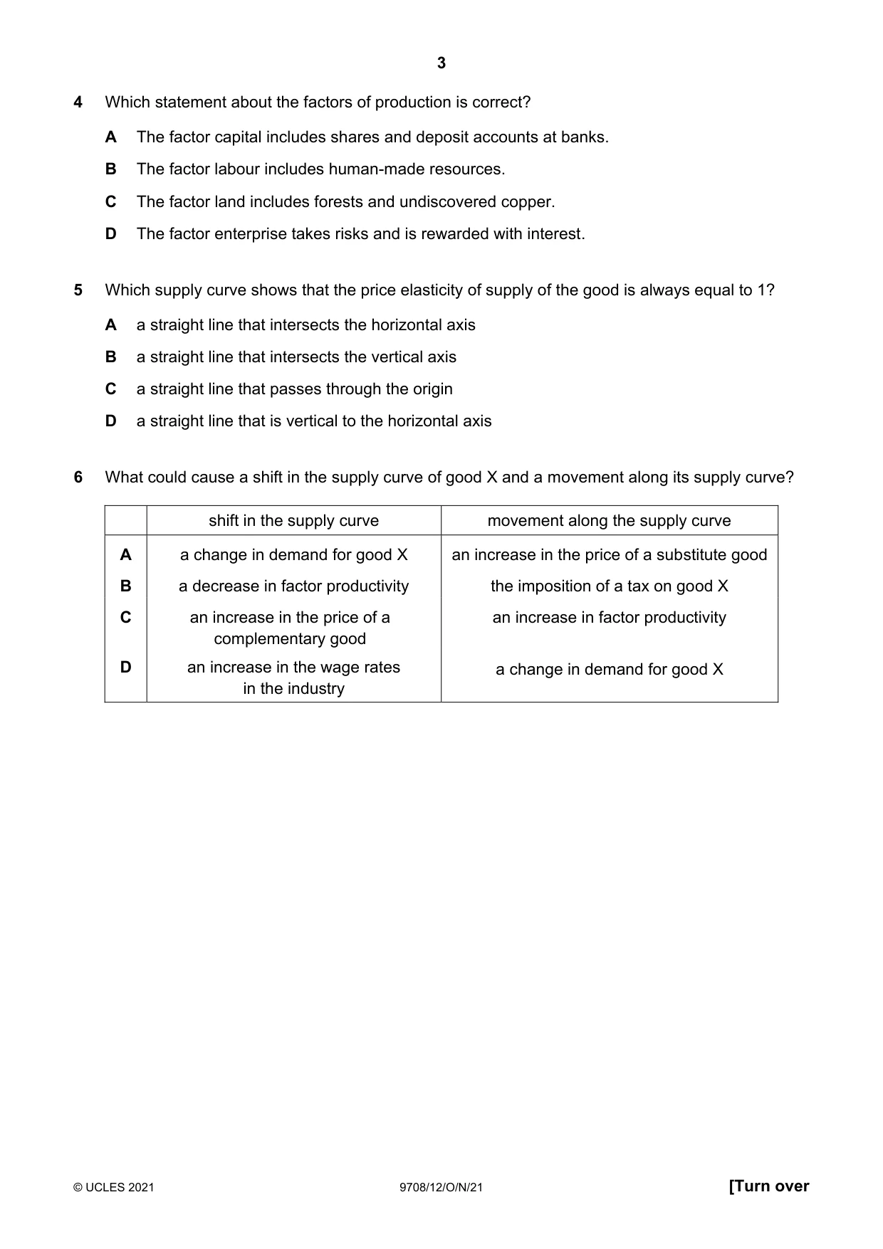 Cambridge A Level Economics 9708 2021 Oct/Nov Paper 1 · Variant 2 question paper, page 3 of 16