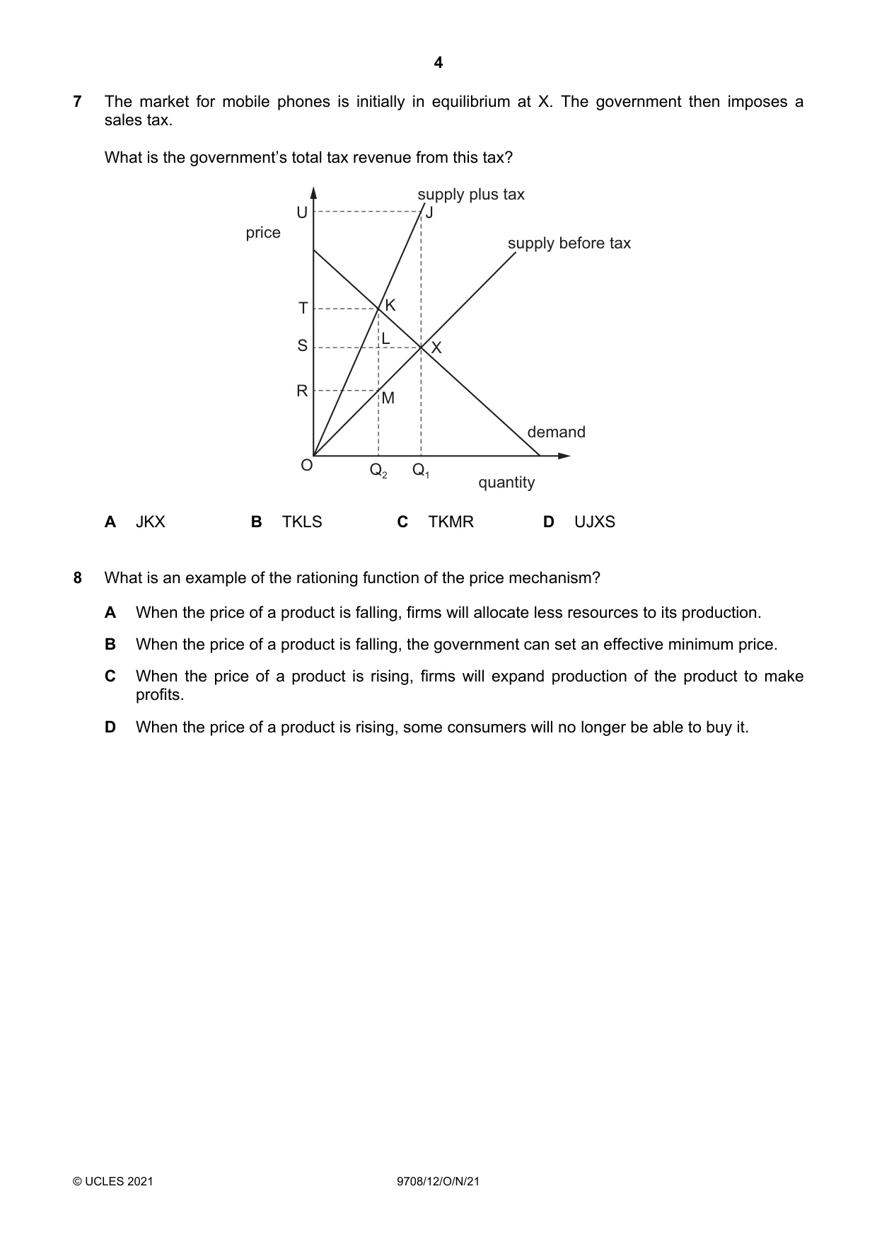 Cambridge A Level Economics 9708 2021 Oct/Nov Paper 1 · Variant 2 question paper, page 4 of 16