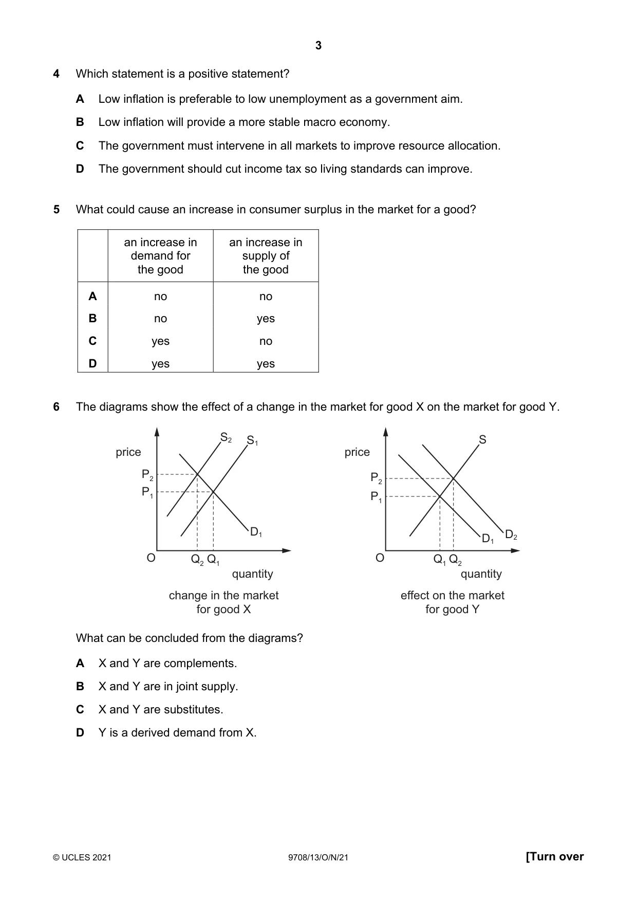 Cambridge A Level Economics 9708 2021 Oct/Nov Paper 1 · Variant 3 question paper, page 3 of 12