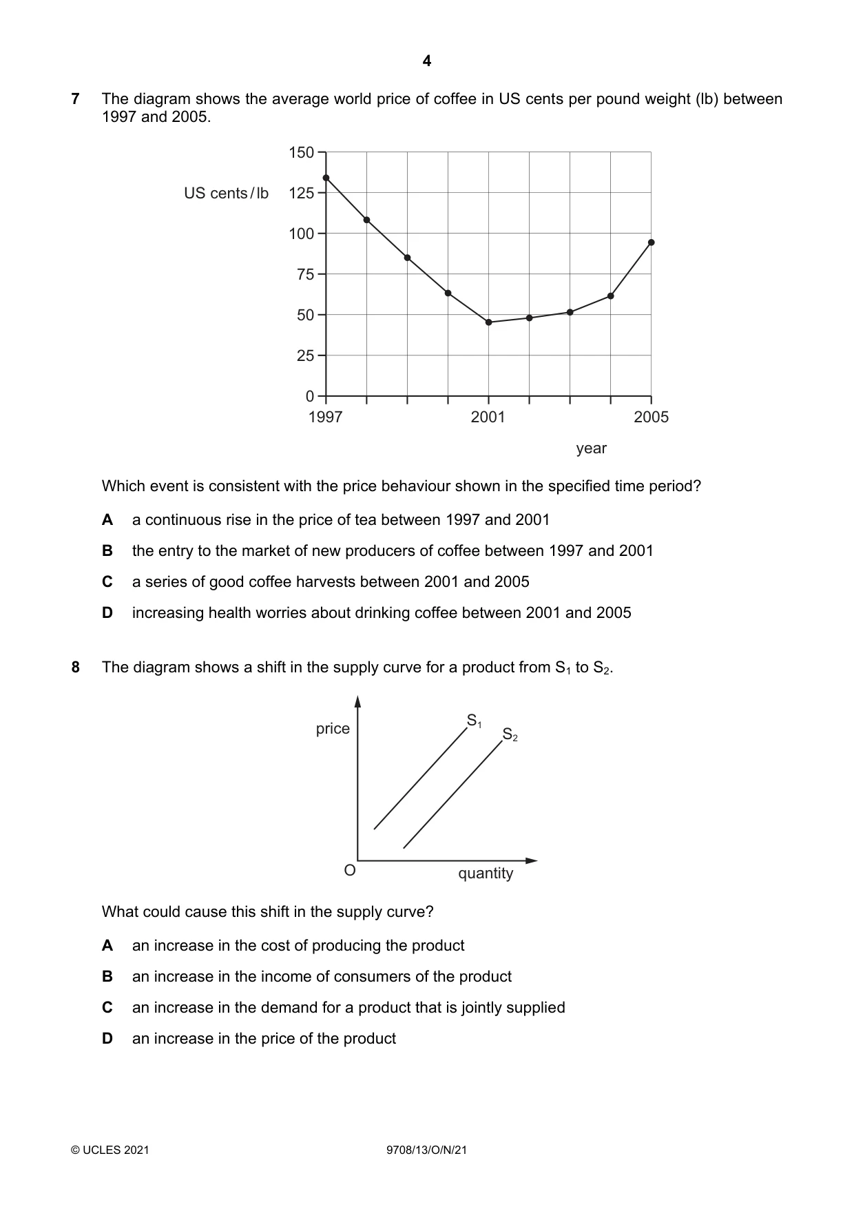 Cambridge A Level Economics 9708 2021 Oct/Nov Paper 1 · Variant 3 question paper, page 4 of 12