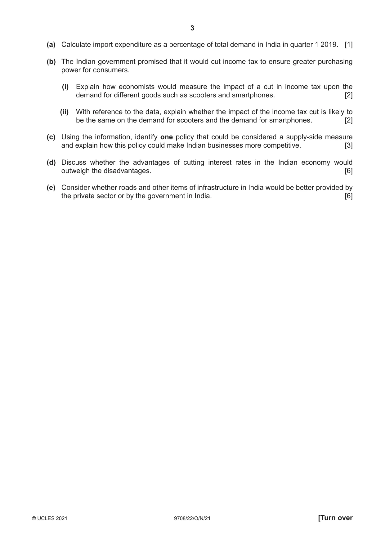 Cambridge A Level Economics 9708 2021 Oct/Nov Paper 2 · Variant 2 question paper, page 3 of 4