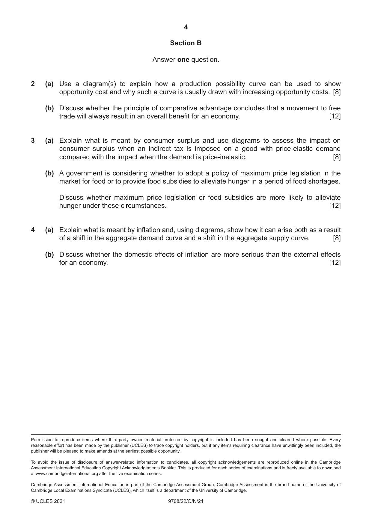 Cambridge A Level Economics 9708 2021 Oct/Nov Paper 2 · Variant 2 question paper, page 4 of 4