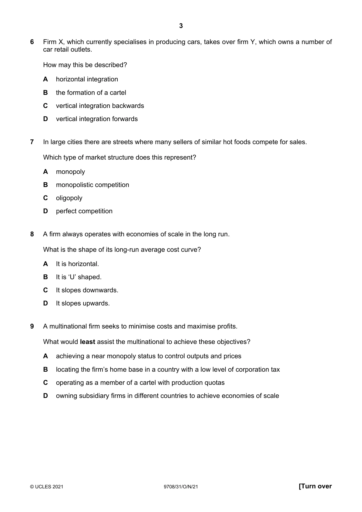 Cambridge A Level Economics 9708 2021 Oct/Nov Paper 3 · Variant 1 question paper, page 3 of 12