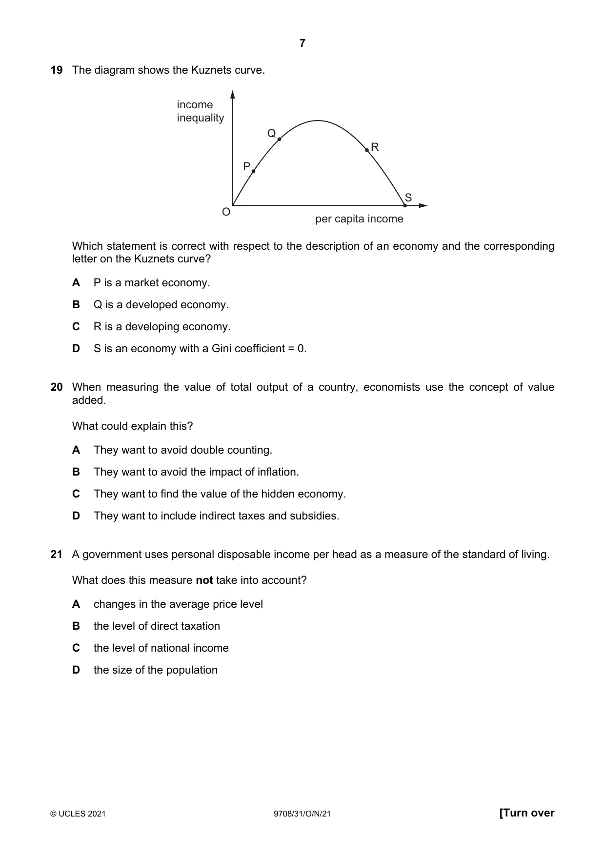 Cambridge A Level Economics 9708 2021 Oct/Nov Paper 3 · Variant 1 question paper, page 7 of 12