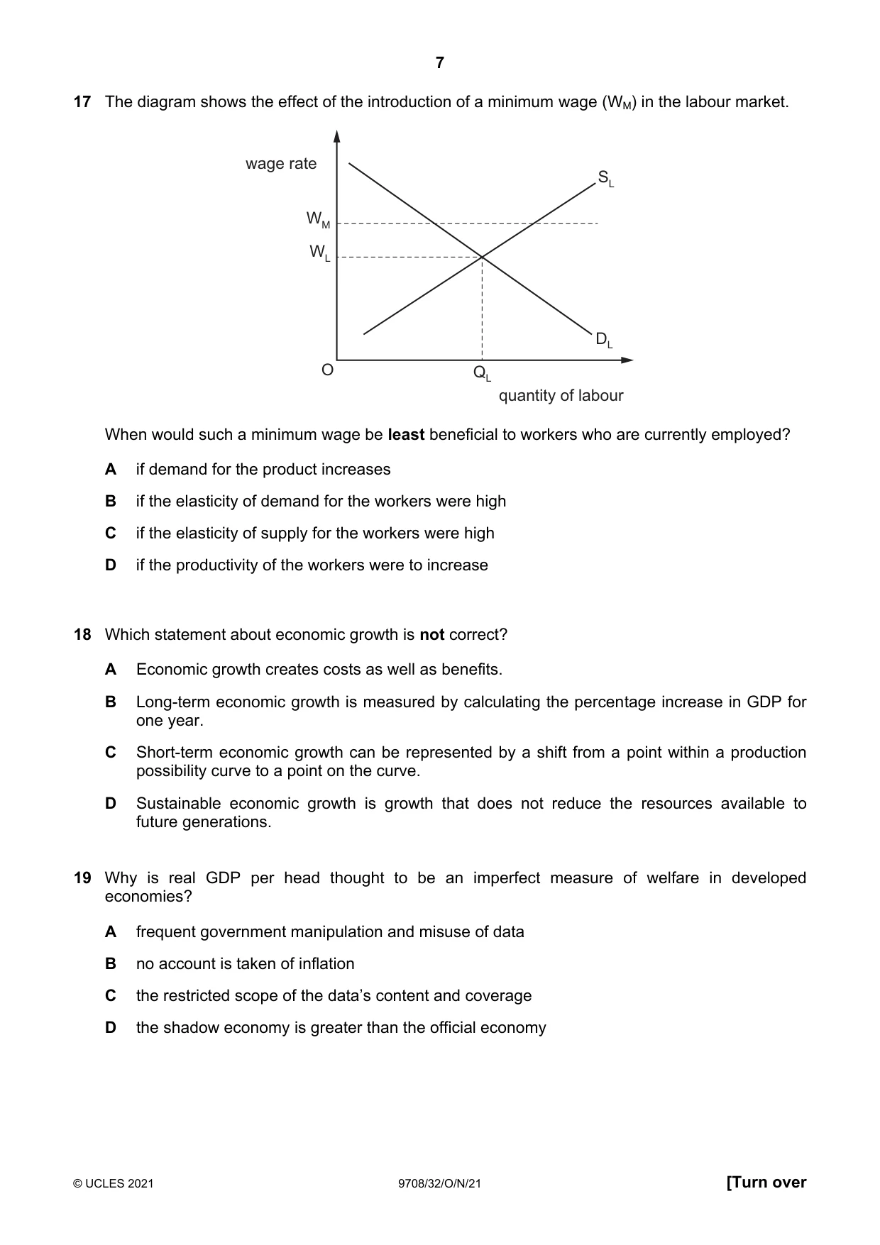 Cambridge A Level Economics 9708 2021 Oct/Nov Paper 3 · Variant 2 question paper, page 7 of 12