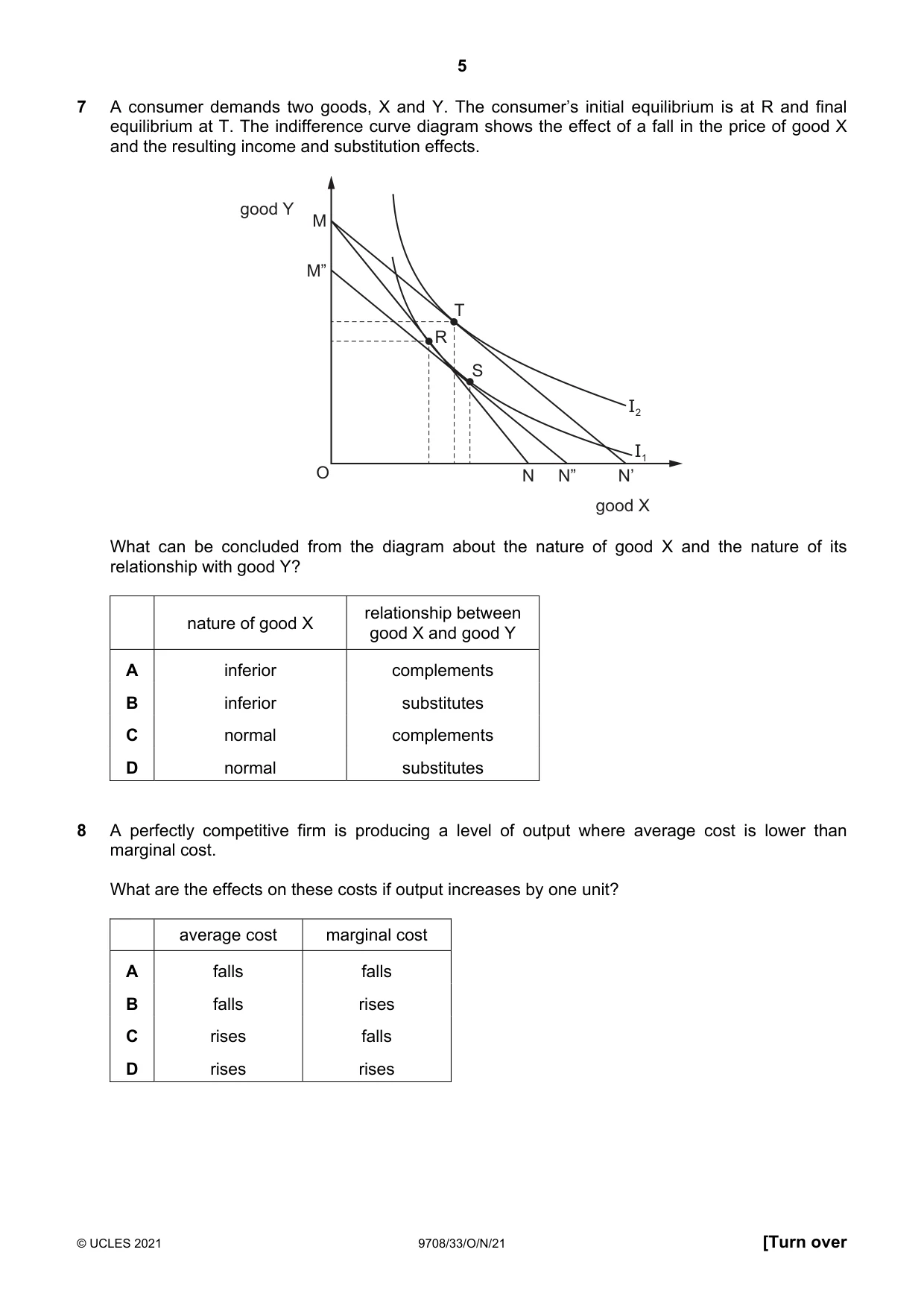 Cambridge A Level Economics 9708 2021 Oct/Nov Paper 3 · Variant 3 question paper, page 5 of 12