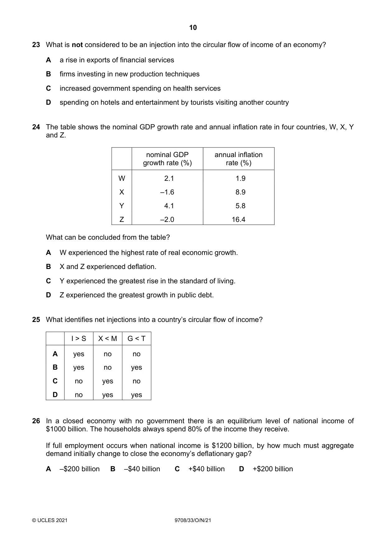 Cambridge A Level Economics 9708 2021 Oct/Nov Paper 3 · Variant 3 question paper, page 10 of 12