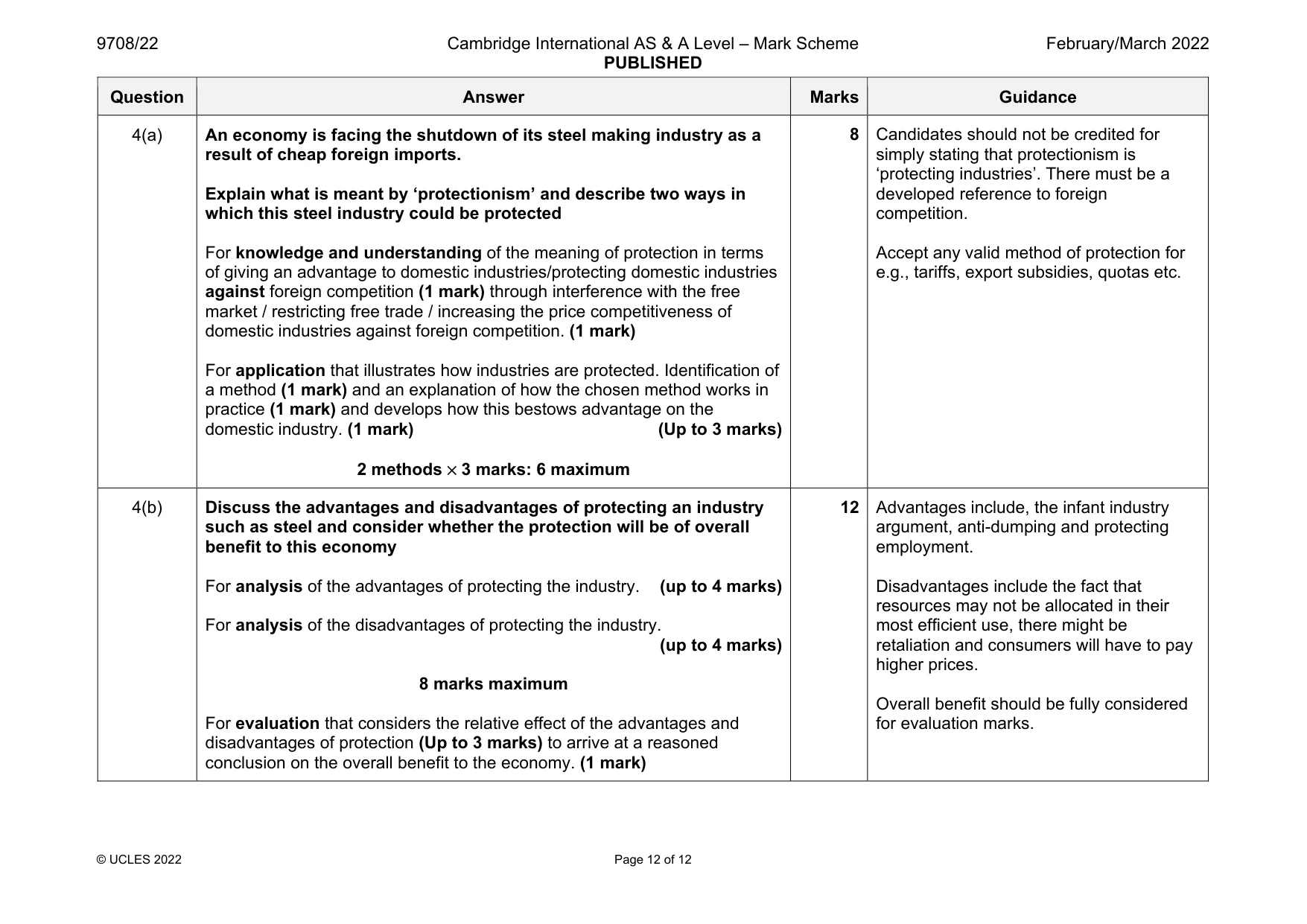 Mark scheme, page 12 of 12