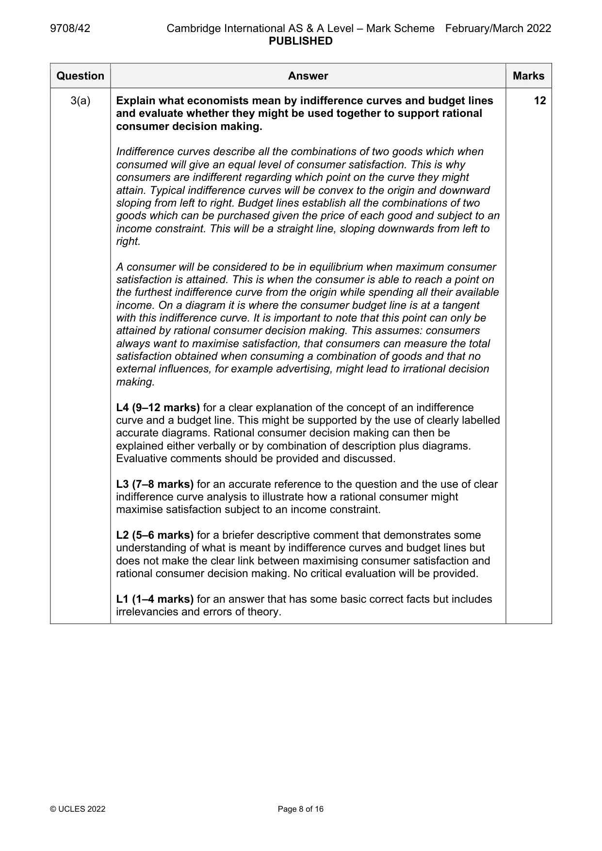 Mark scheme, page 8 of 16