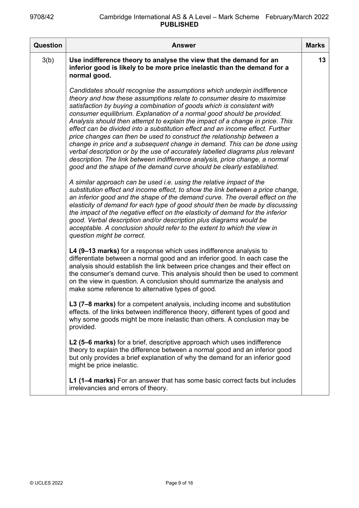 Mark scheme, page 9 of 16