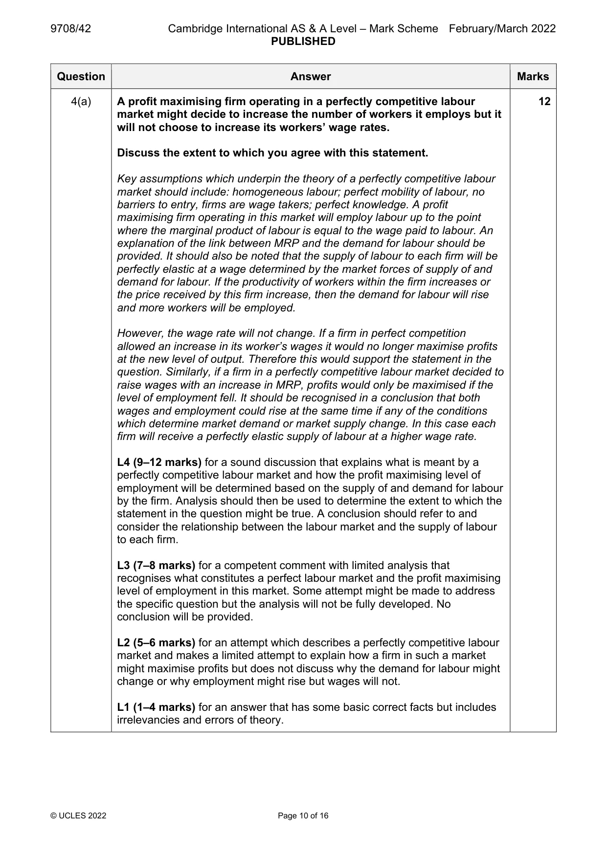 Mark scheme, page 10 of 16