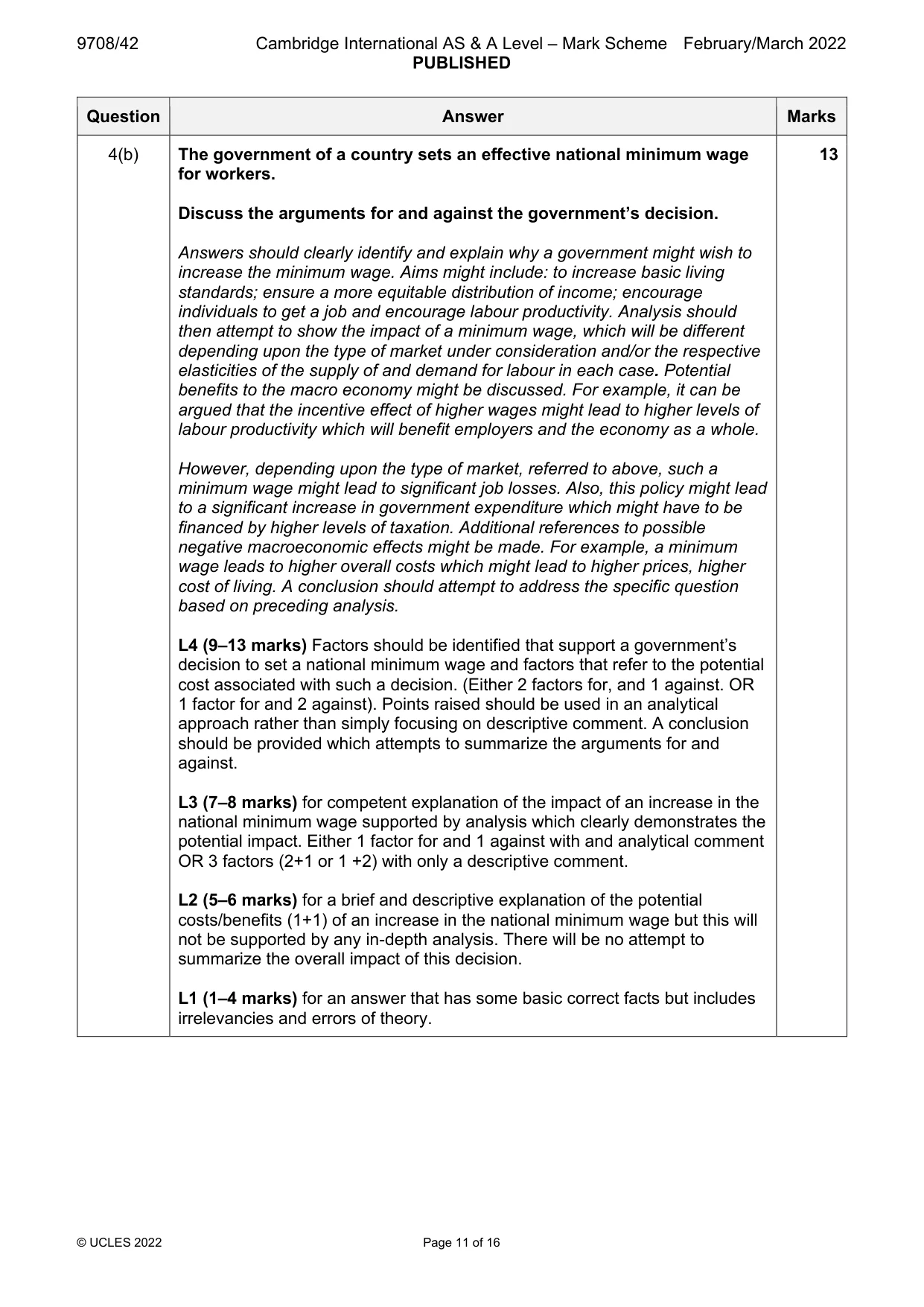 Mark scheme, page 11 of 16
