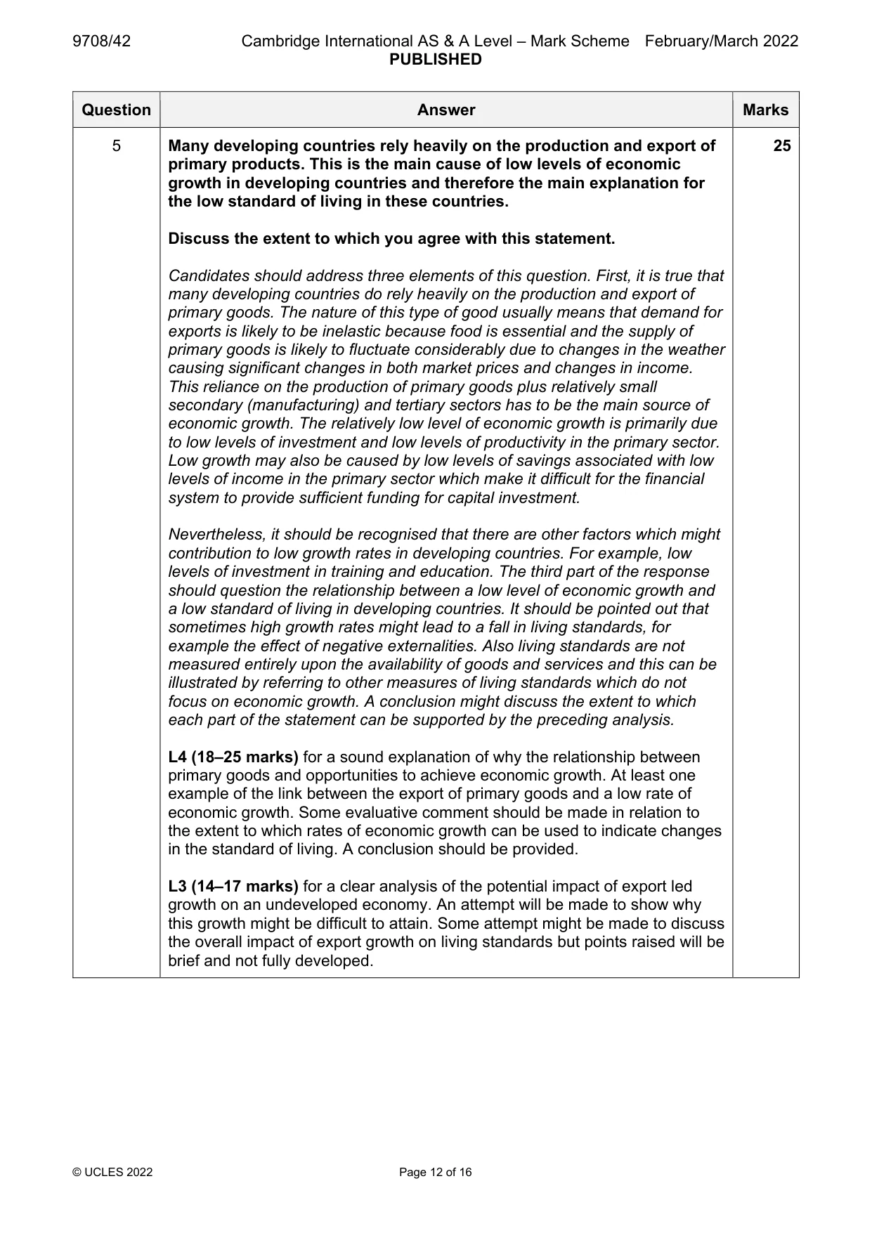 Mark scheme, page 12 of 16