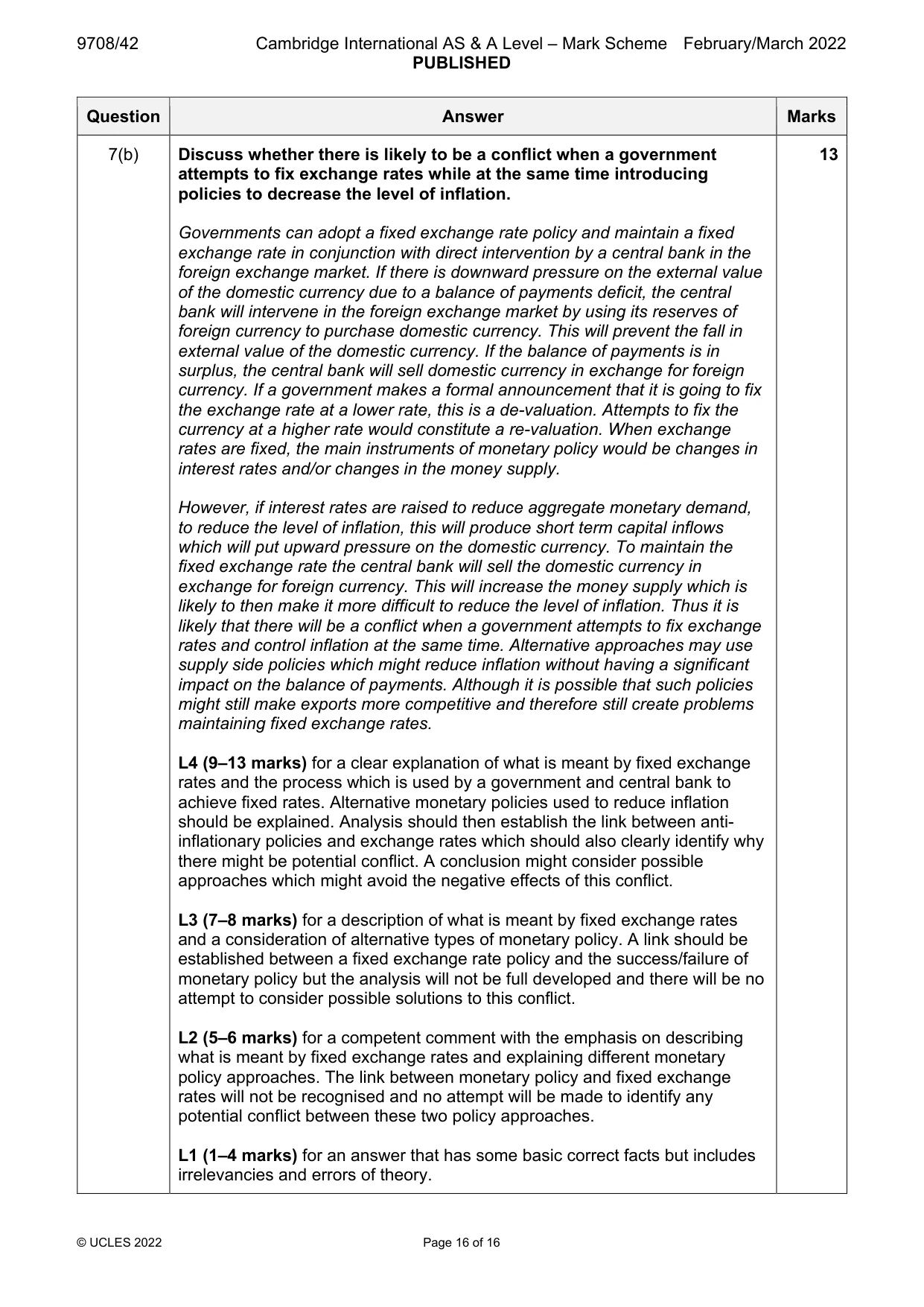 Mark scheme, page 16 of 16