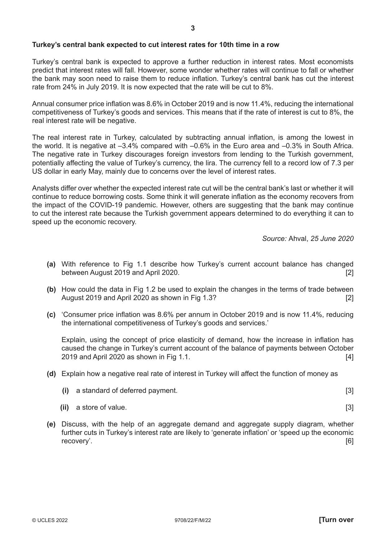 Cambridge A Level Economics 9708 2022 Feb/March Paper 2 · Variant 2 question paper, page 3 of 4