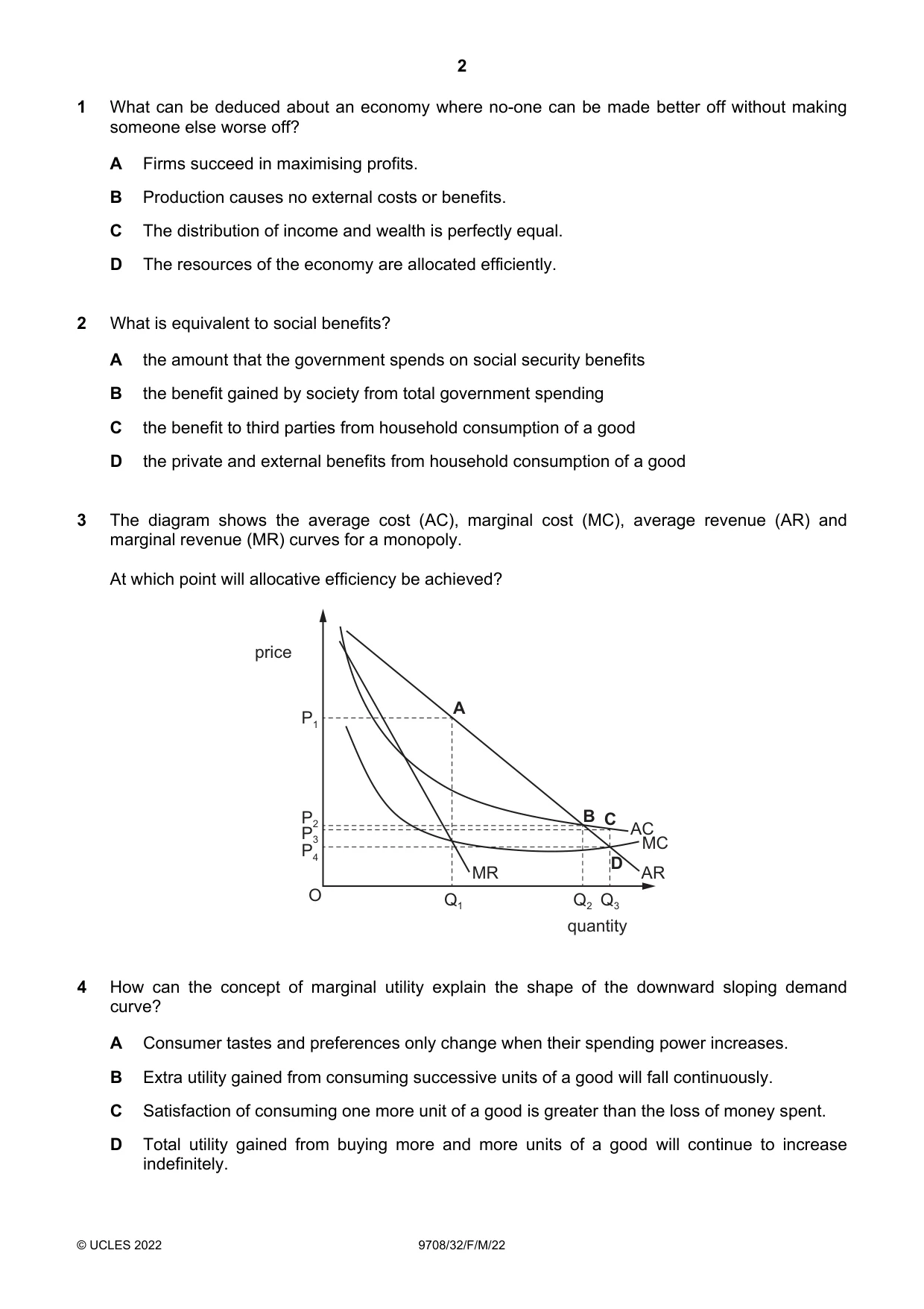 Cambridge A Level Economics 9708 2022 Feb/March Paper 3 · Variant 2 question paper, page 2 of 12