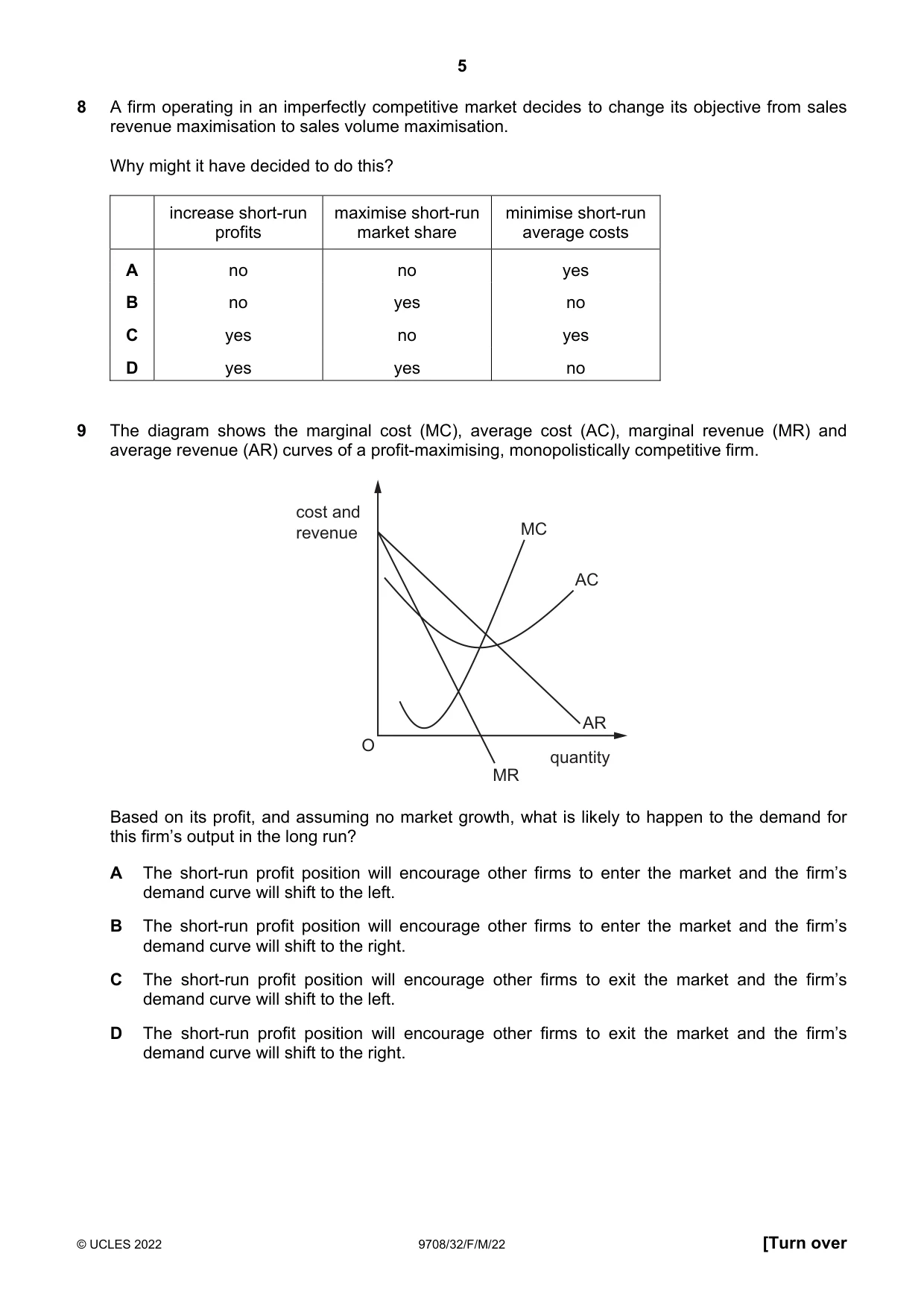 Cambridge A Level Economics 9708 2022 Feb/March Paper 3 · Variant 2 question paper, page 5 of 12