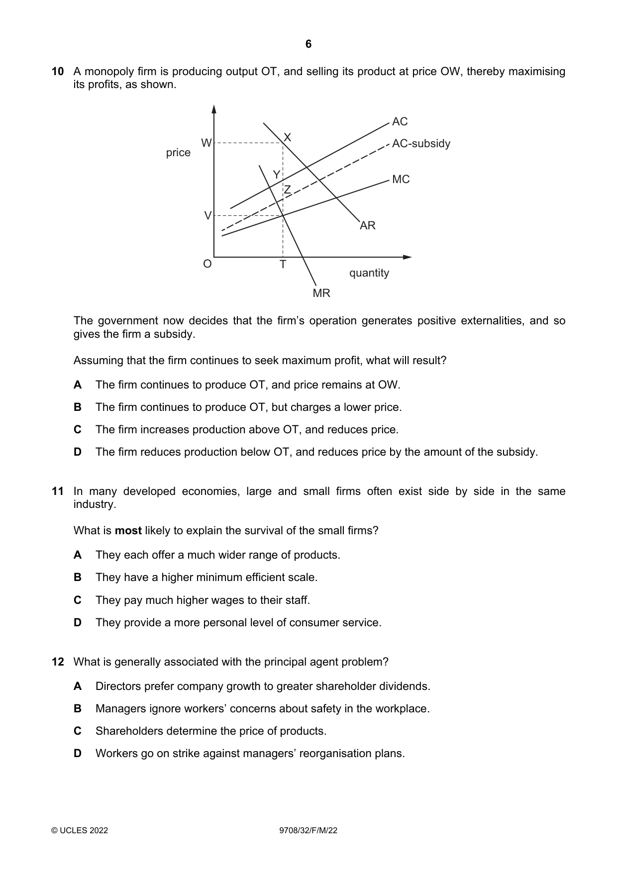 Cambridge A Level Economics 9708 2022 Feb/March Paper 3 · Variant 2 question paper, page 6 of 12