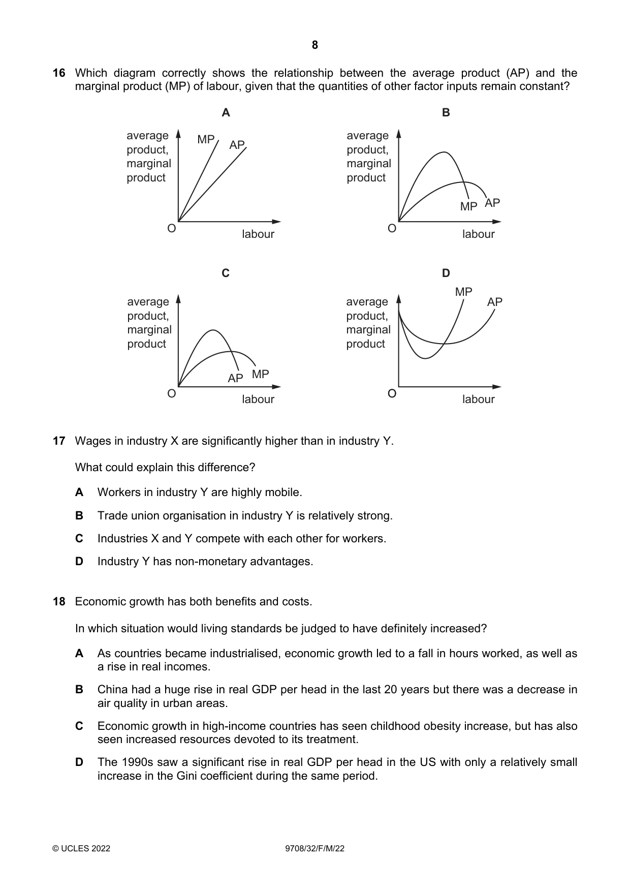 Cambridge A Level Economics 9708 2022 Feb/March Paper 3 · Variant 2 question paper, page 8 of 12