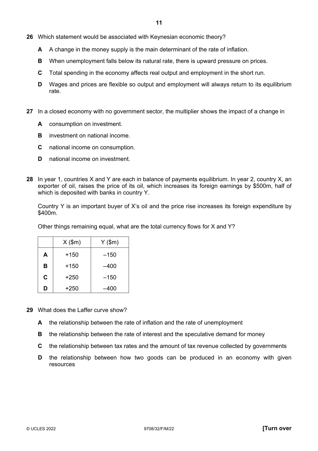 Cambridge A Level Economics 9708 2022 Feb/March Paper 3 · Variant 2 question paper, page 11 of 12