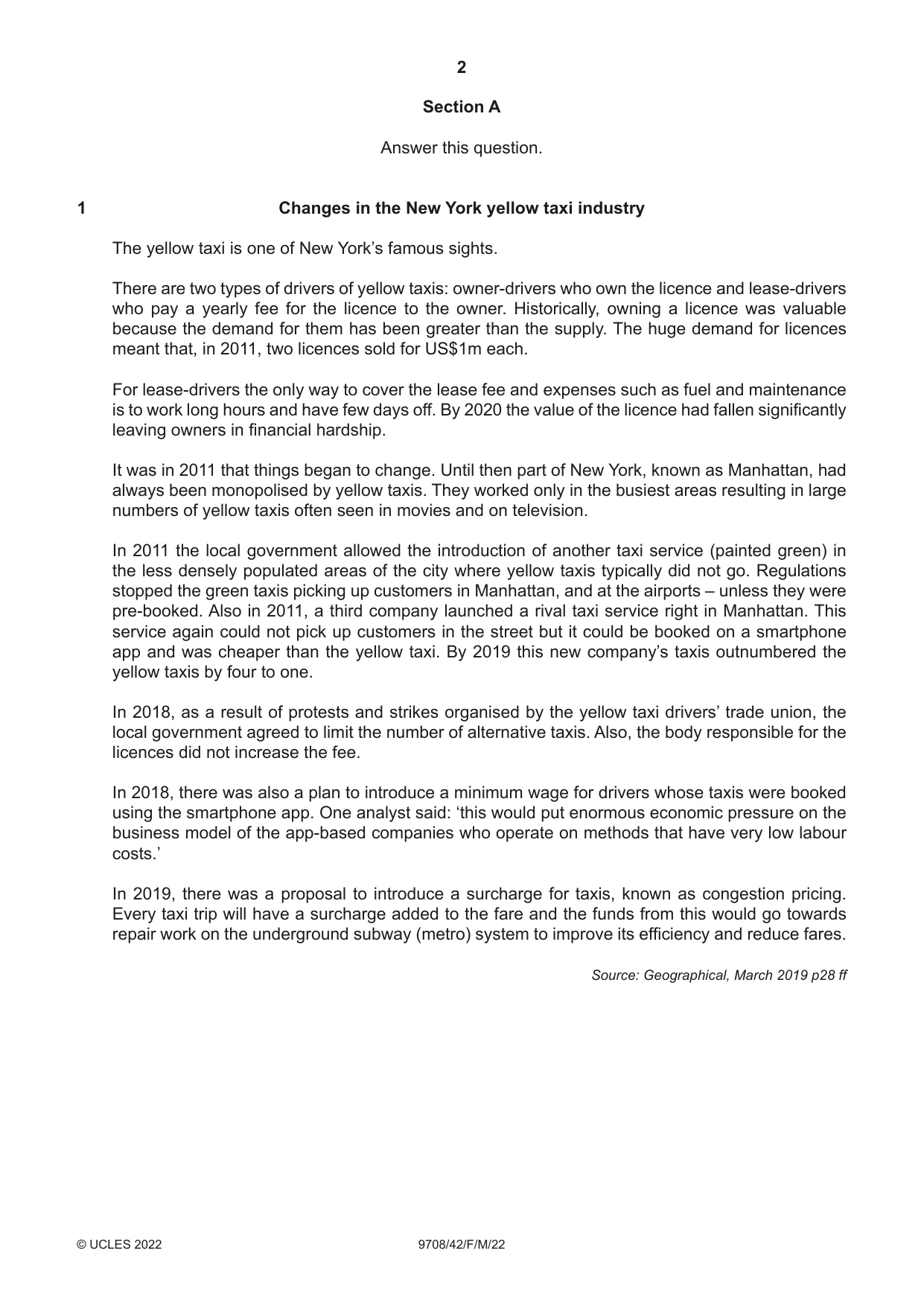 Cambridge A Level Economics 9708 2022 Feb/March Paper 4 · Variant 2 question paper, page 2 of 4
