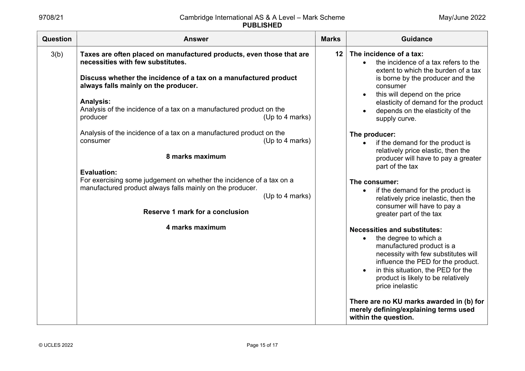 Mark scheme, page 15 of 17
