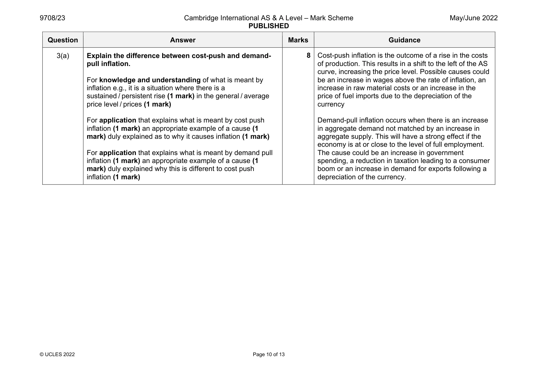 Mark scheme, page 10 of 13